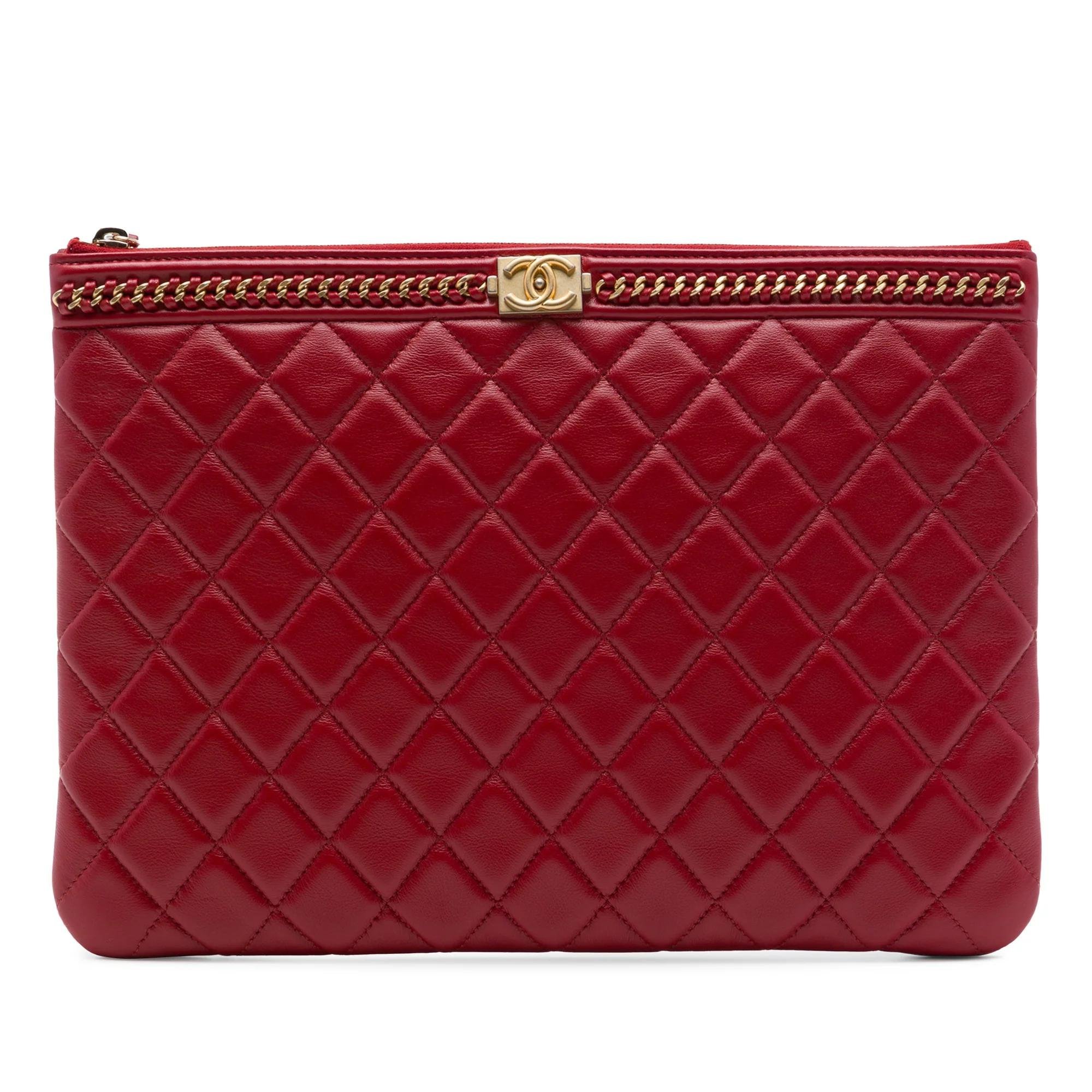 Boy leather clutch bag