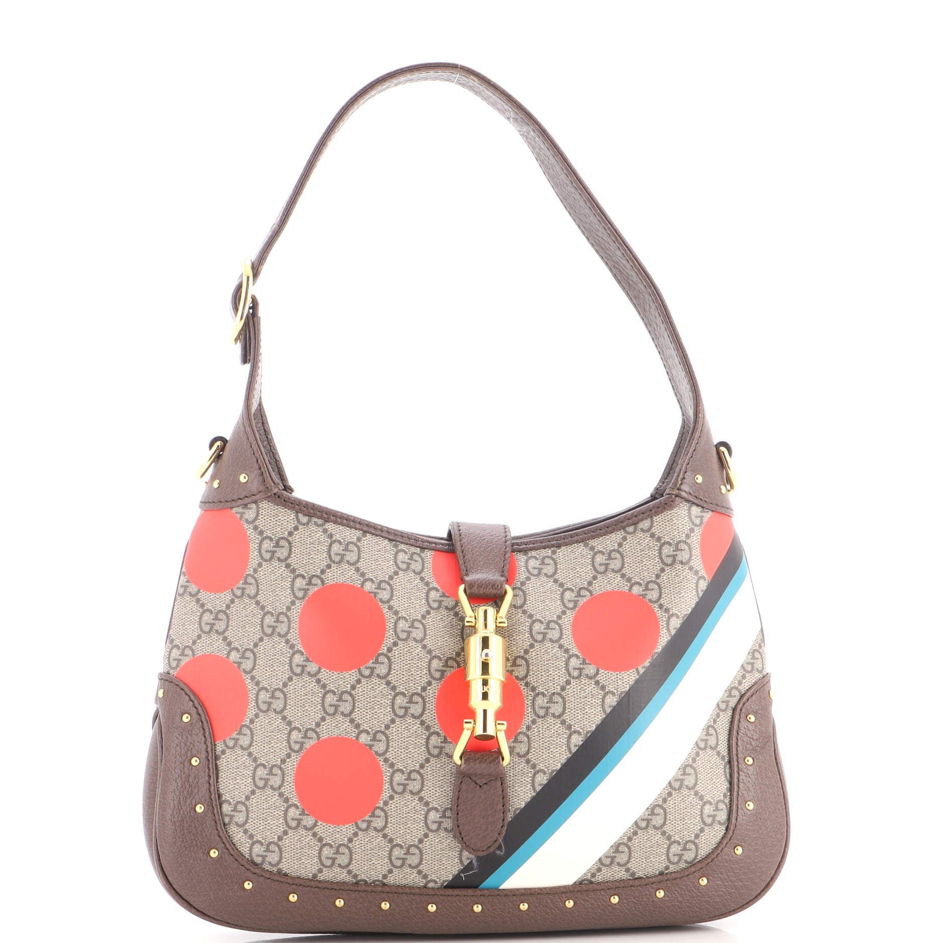 Jackie 1961 Hobo Studded Printed GG Coated Canvas Small