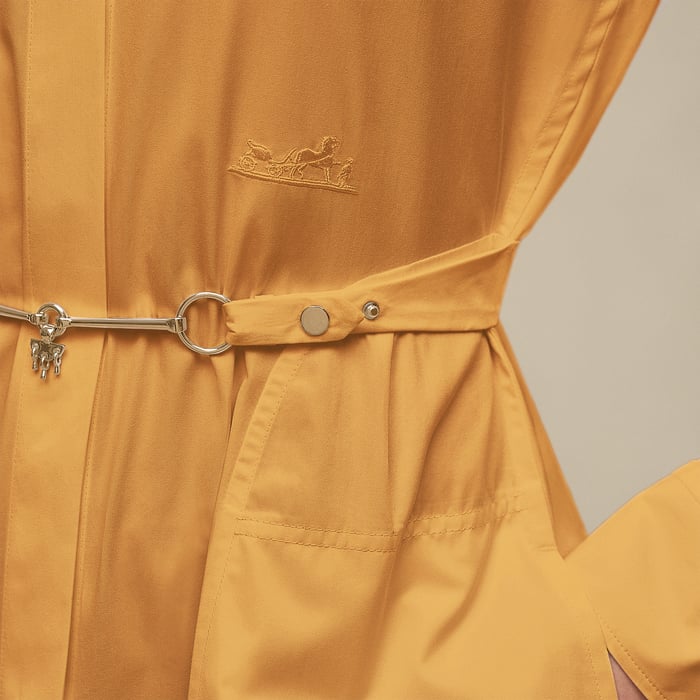 Marron Ocre Equestrian Shirt Dress