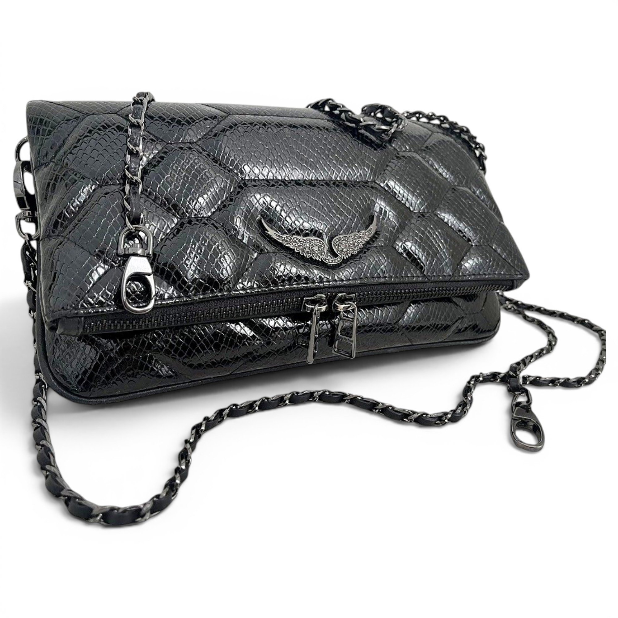 Rock patent leather crossbody bag