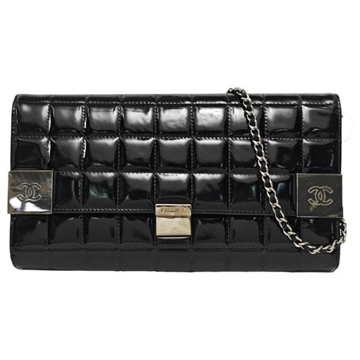 East West Chocolate Bar patent leather handbag