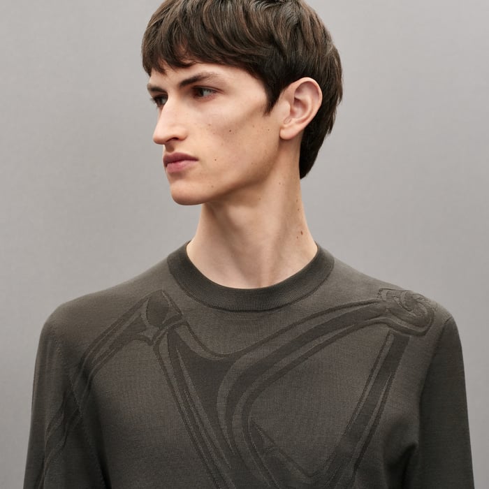Taupe "Mors Integral" Crewneck Sweater