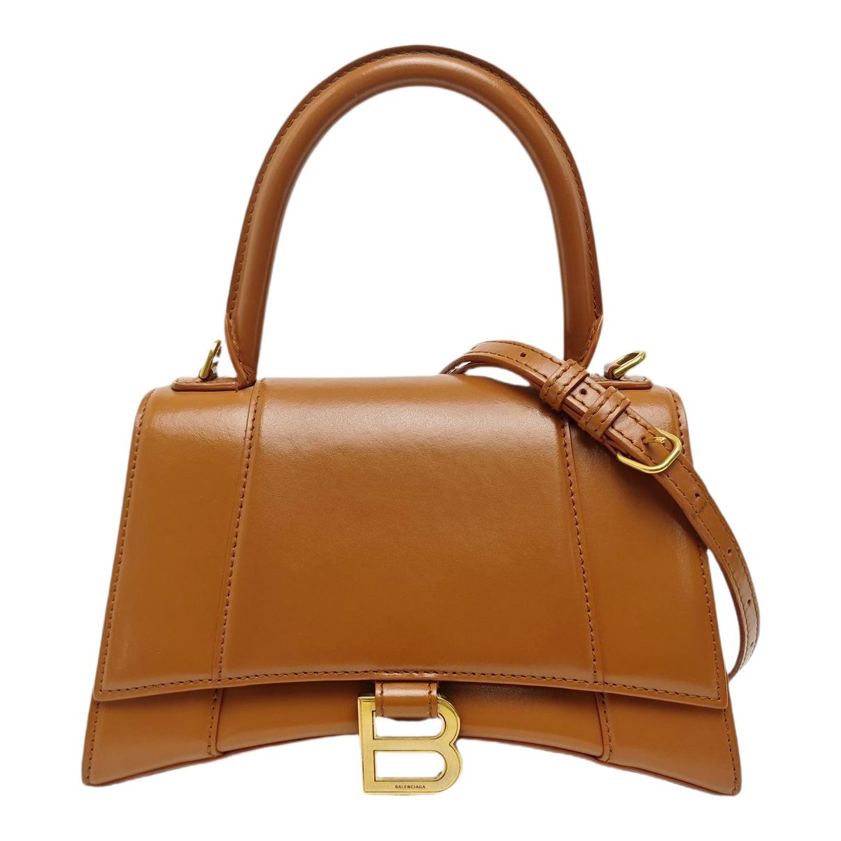 Hourglass leather handbag