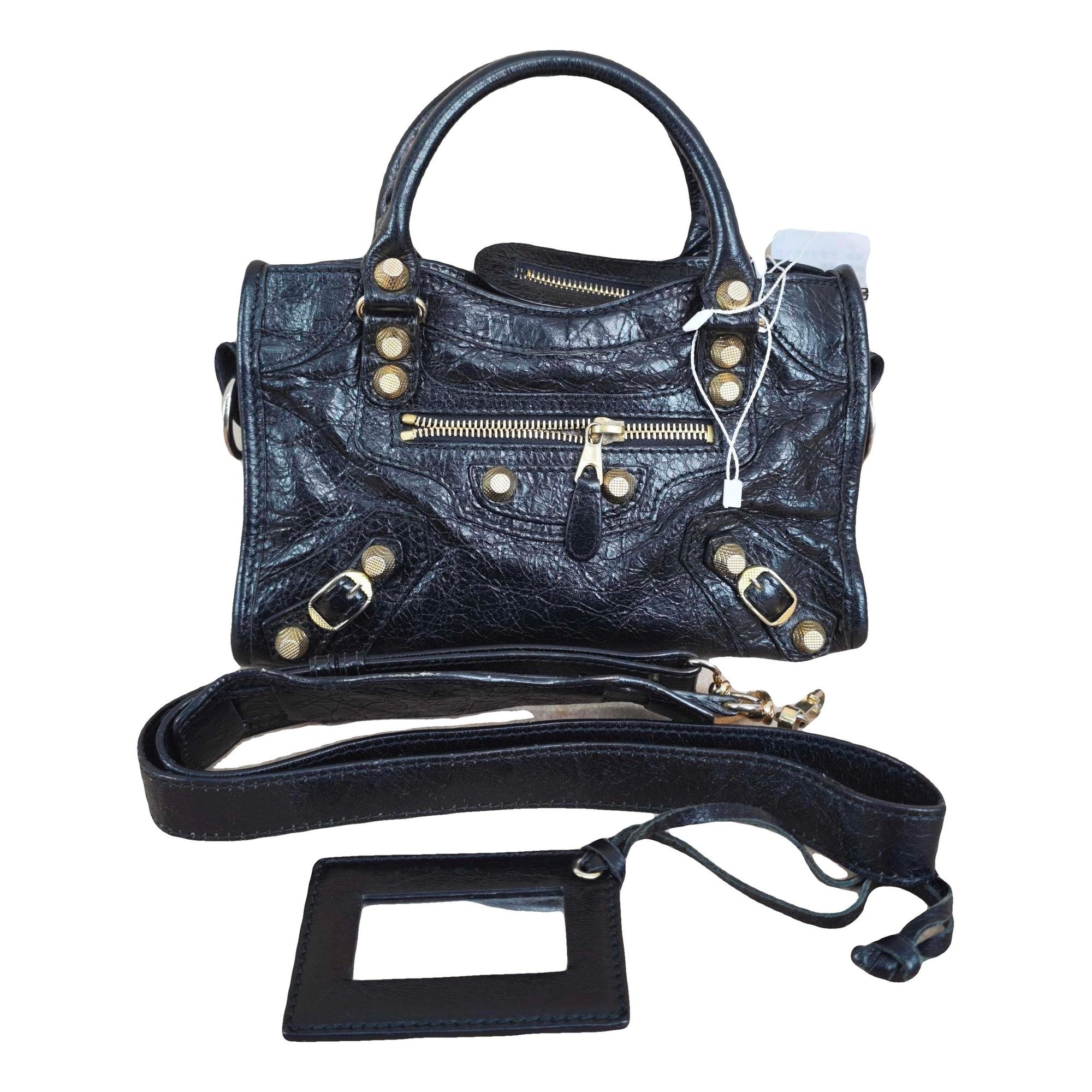 City leather handbag