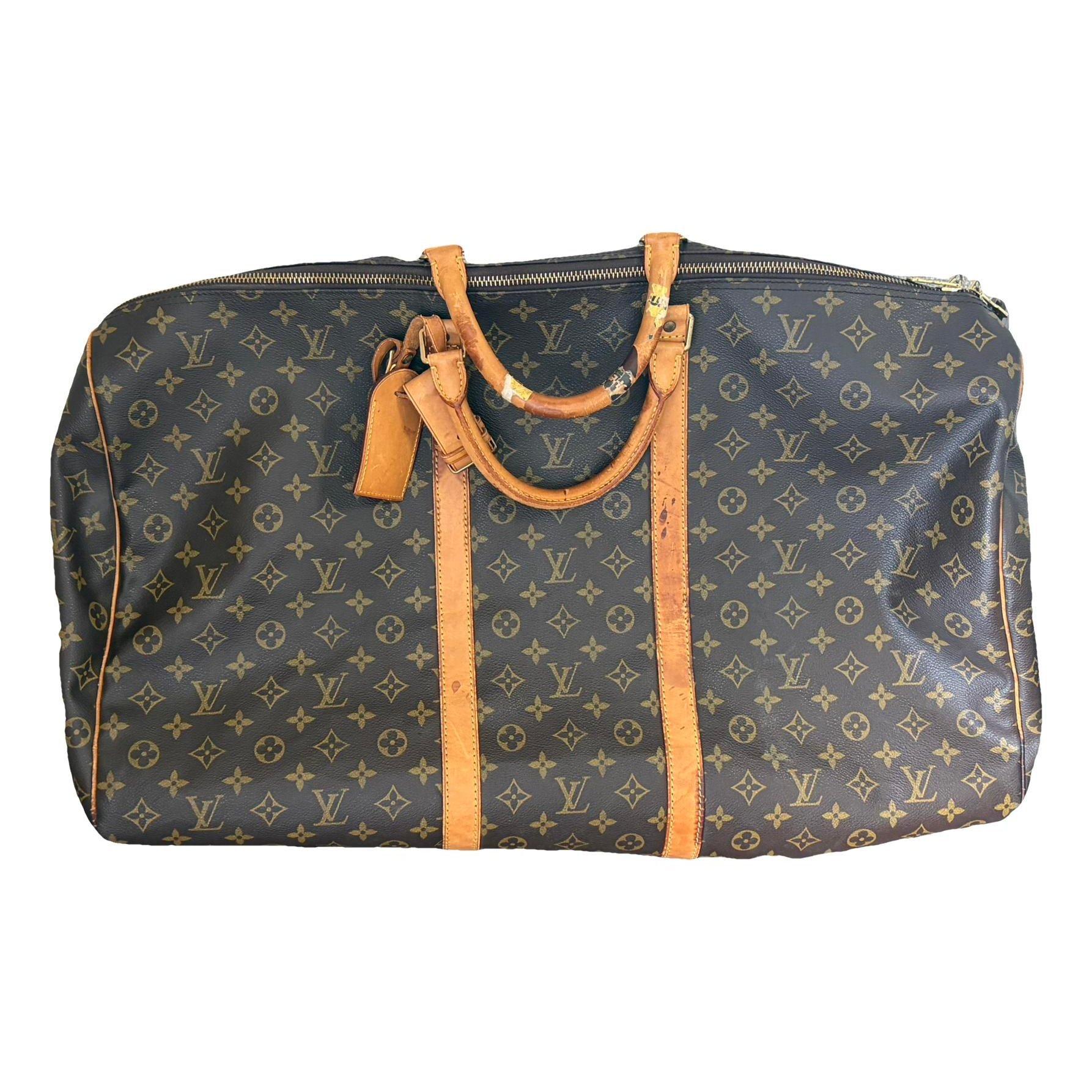 Keepall leather travel bag