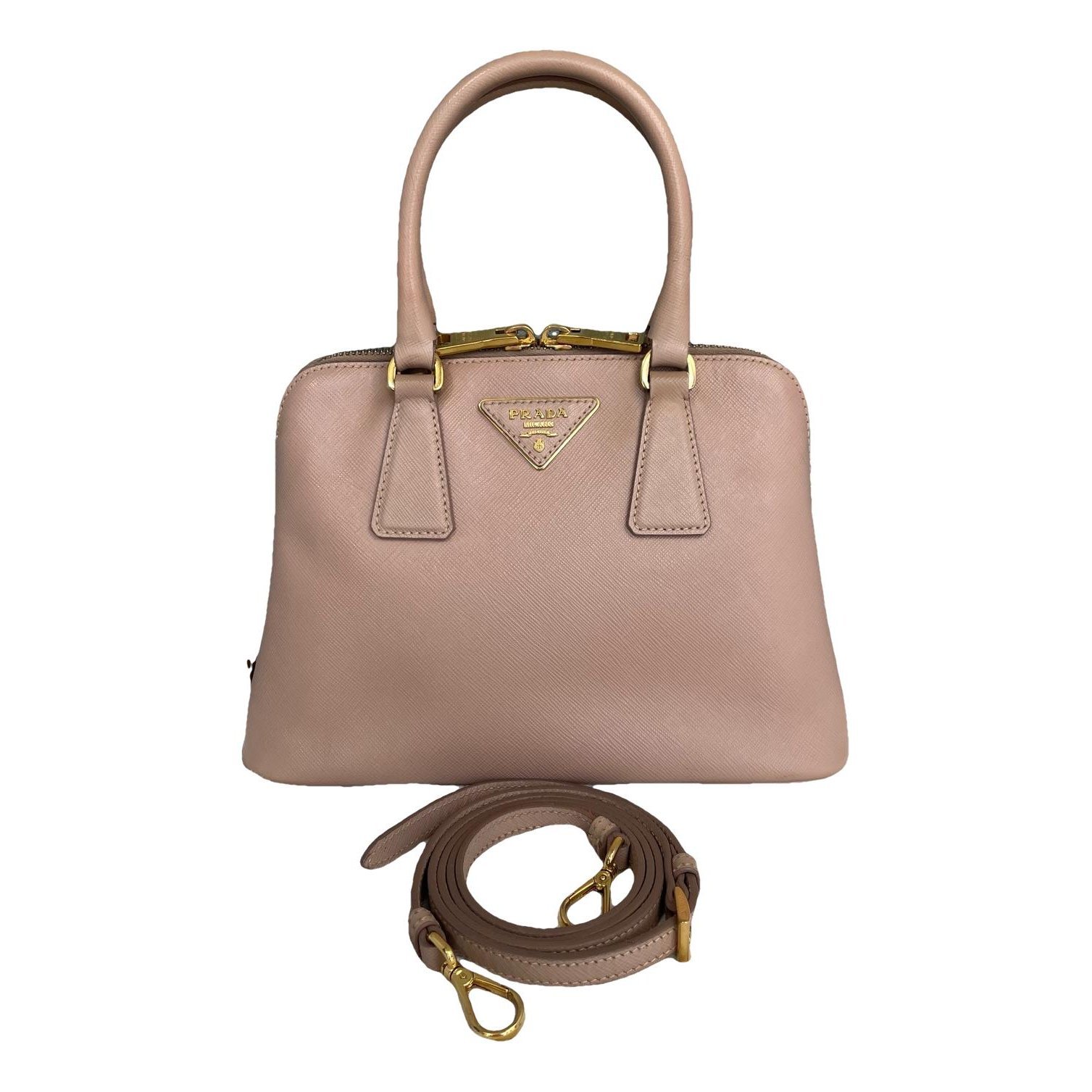 Pyramid leather handbag