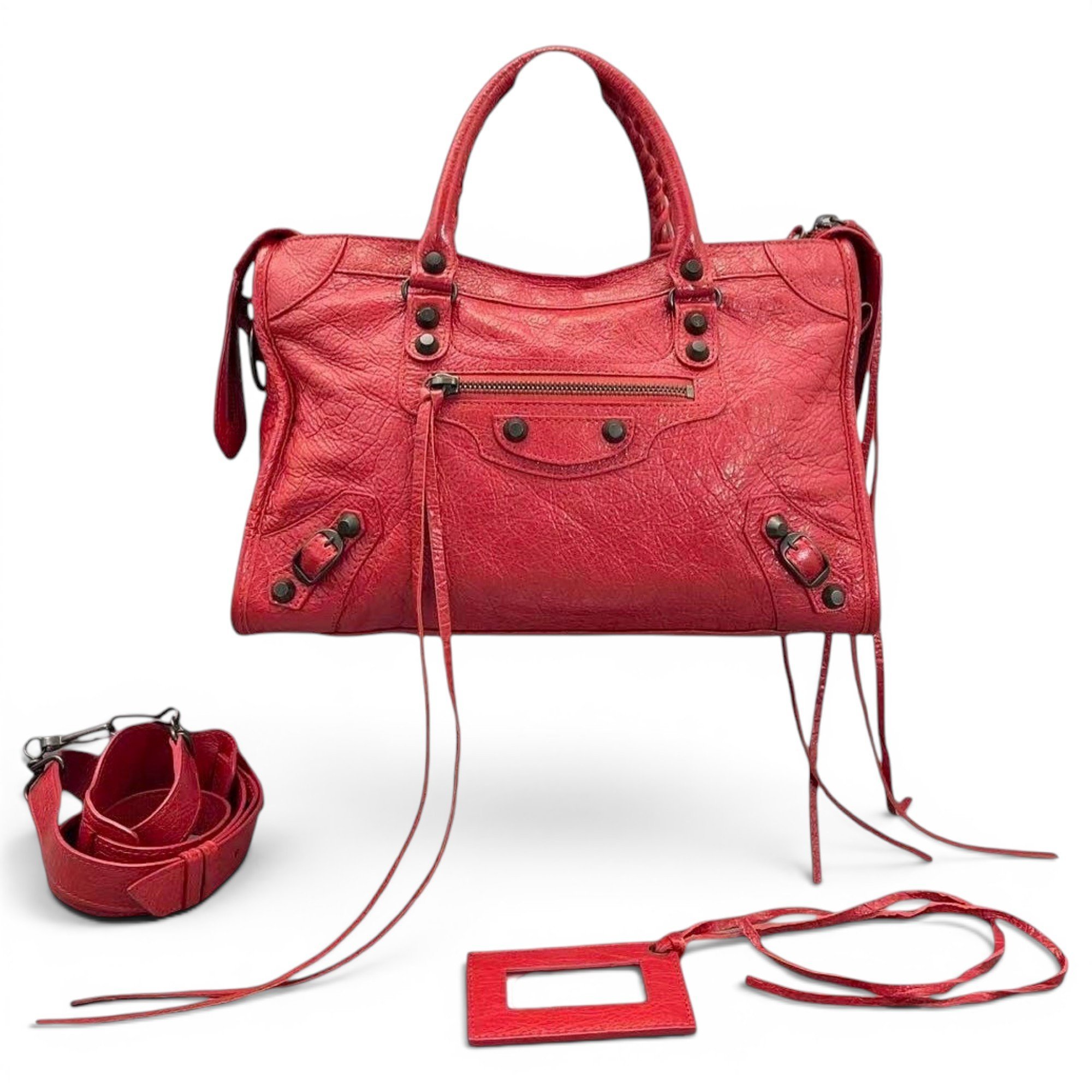 City leather handbag