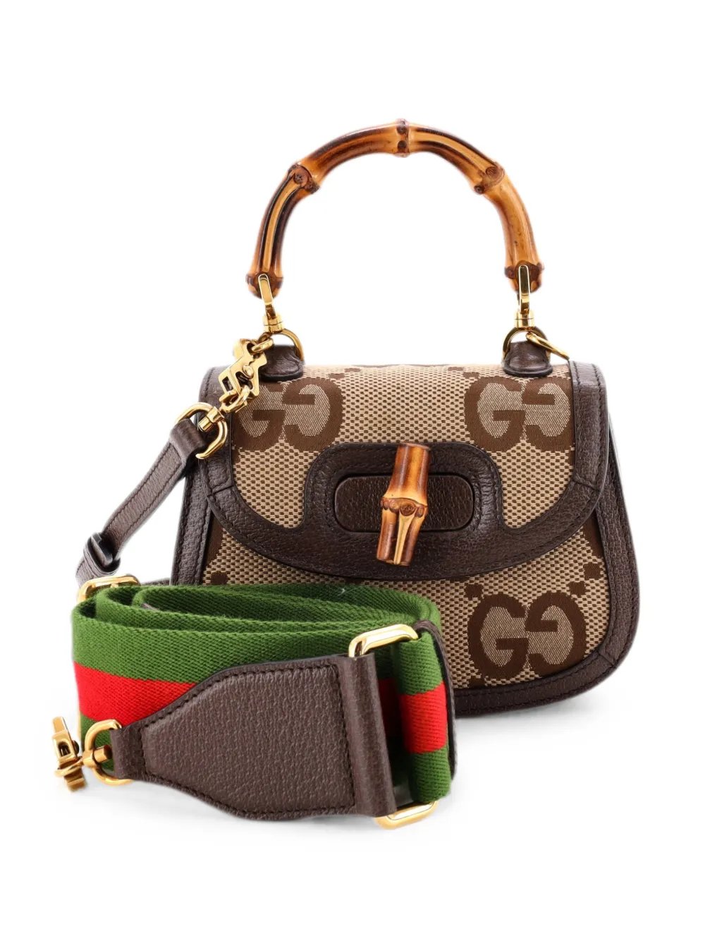 Bamboo 1947 Top Handle Bag Jumbo GG Canvas Mini crossbody bag
