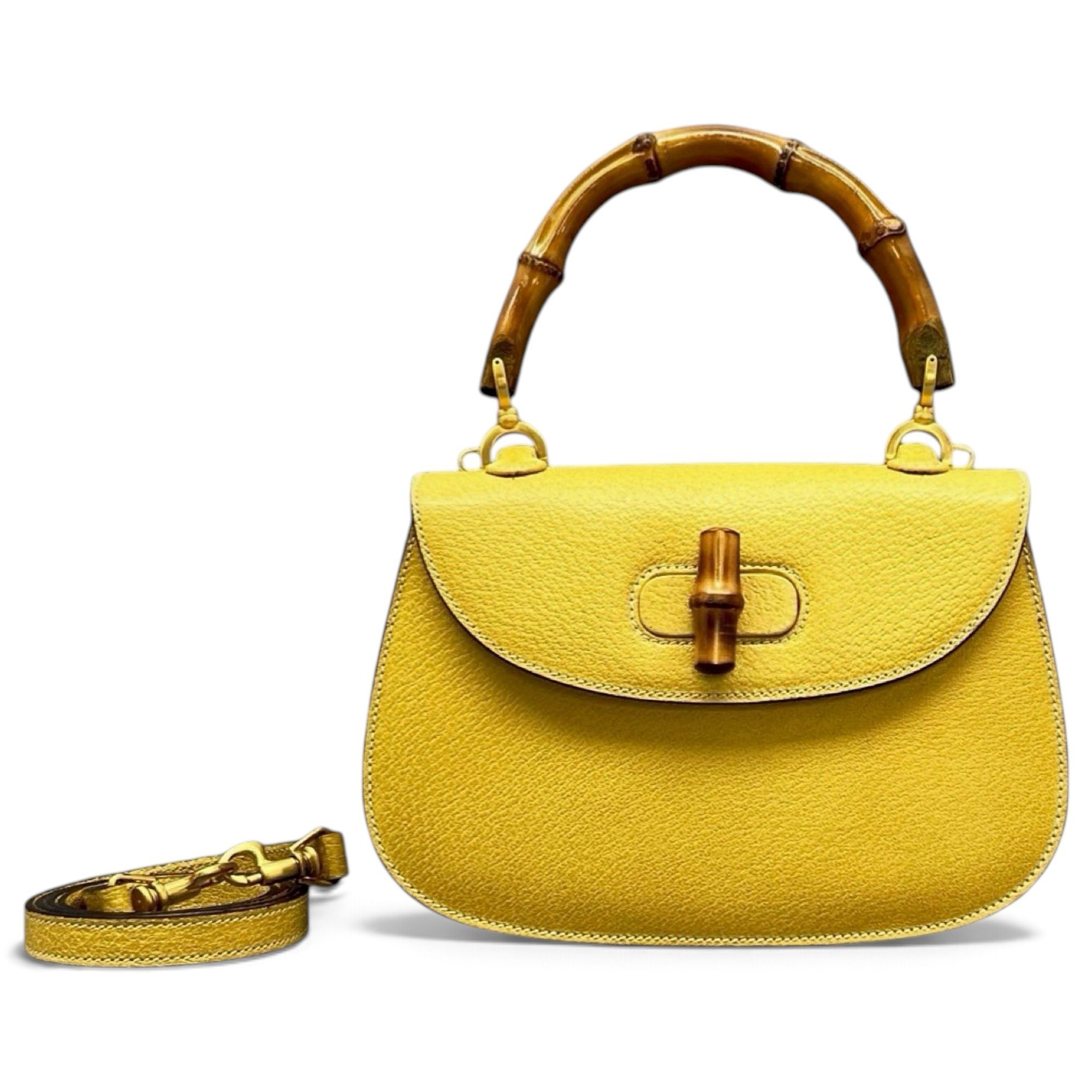 Convertible Bamboo Top Handle leather crossbody bag