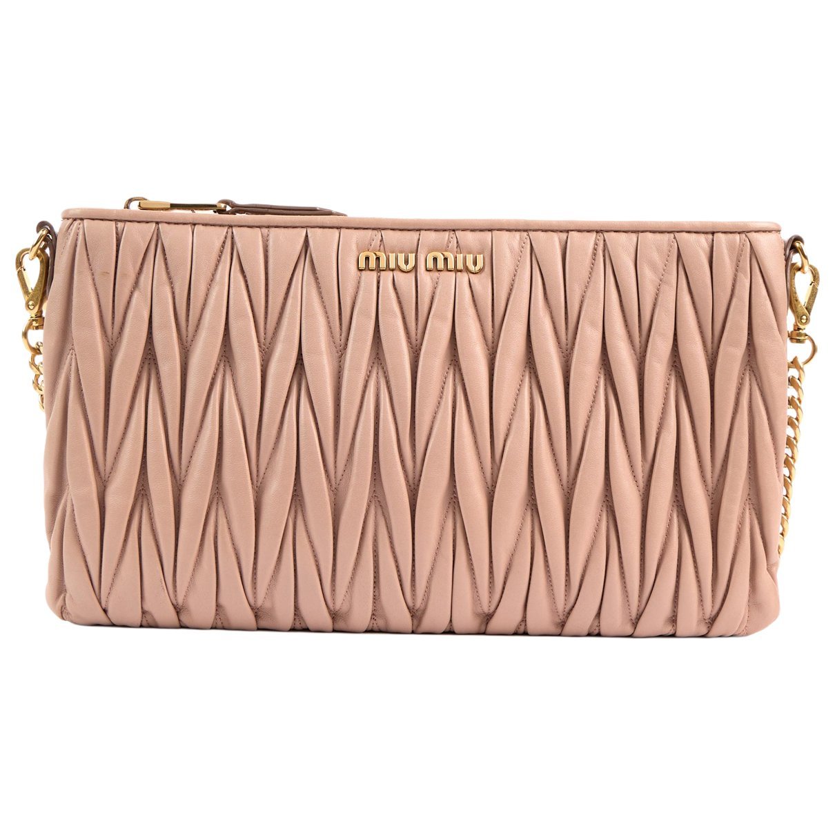 Miu Miu Matelassé leather clutch bag