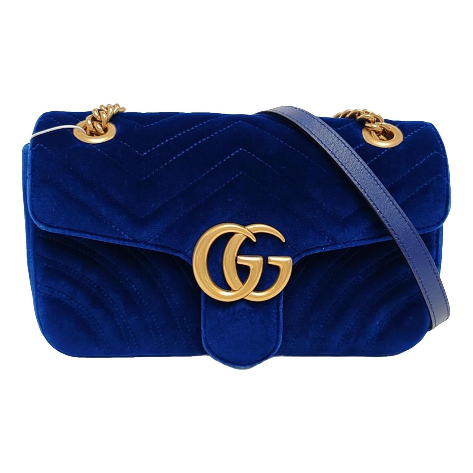 GG Marmont Chain Flap velvet crossbody bag
