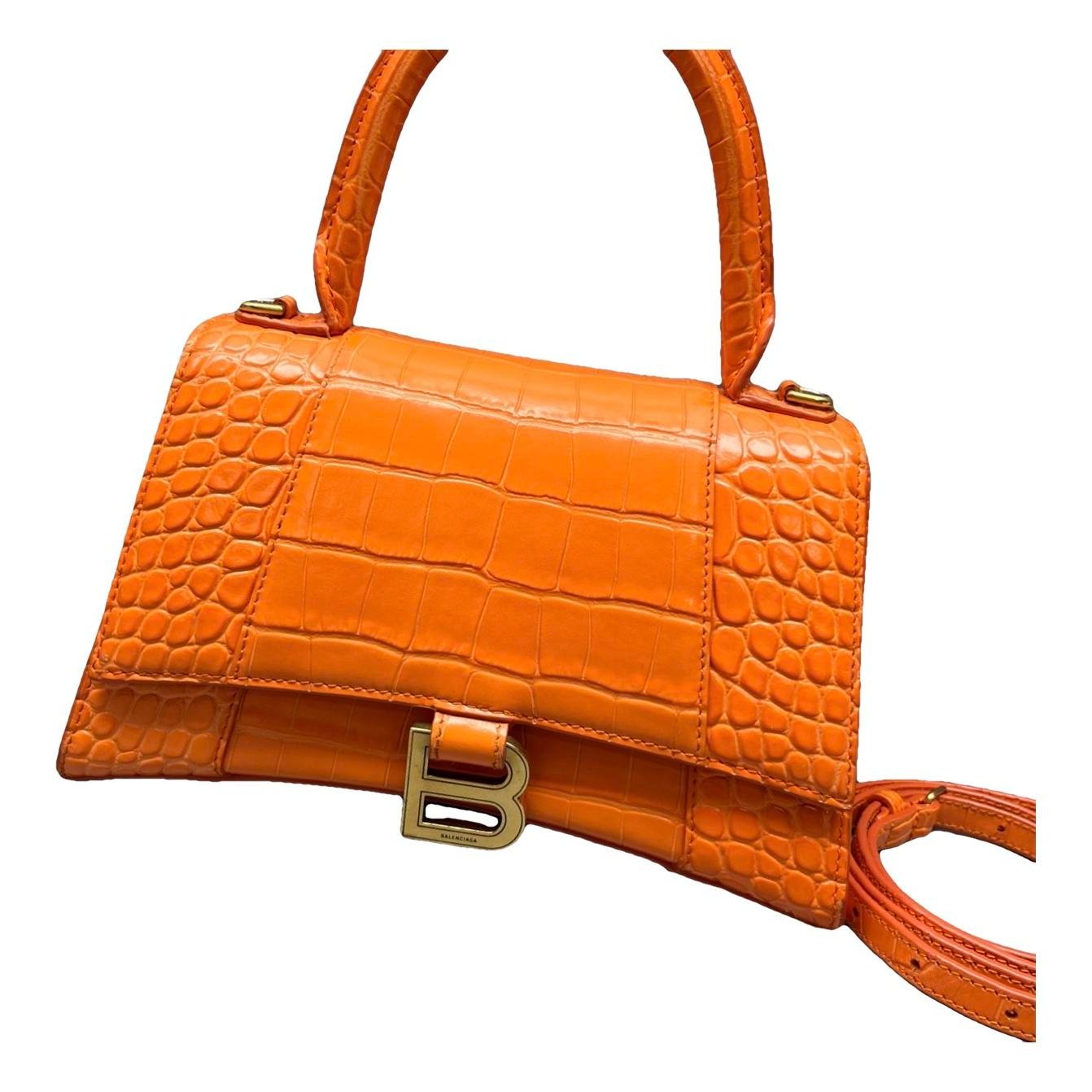 Hourglass leather handbag