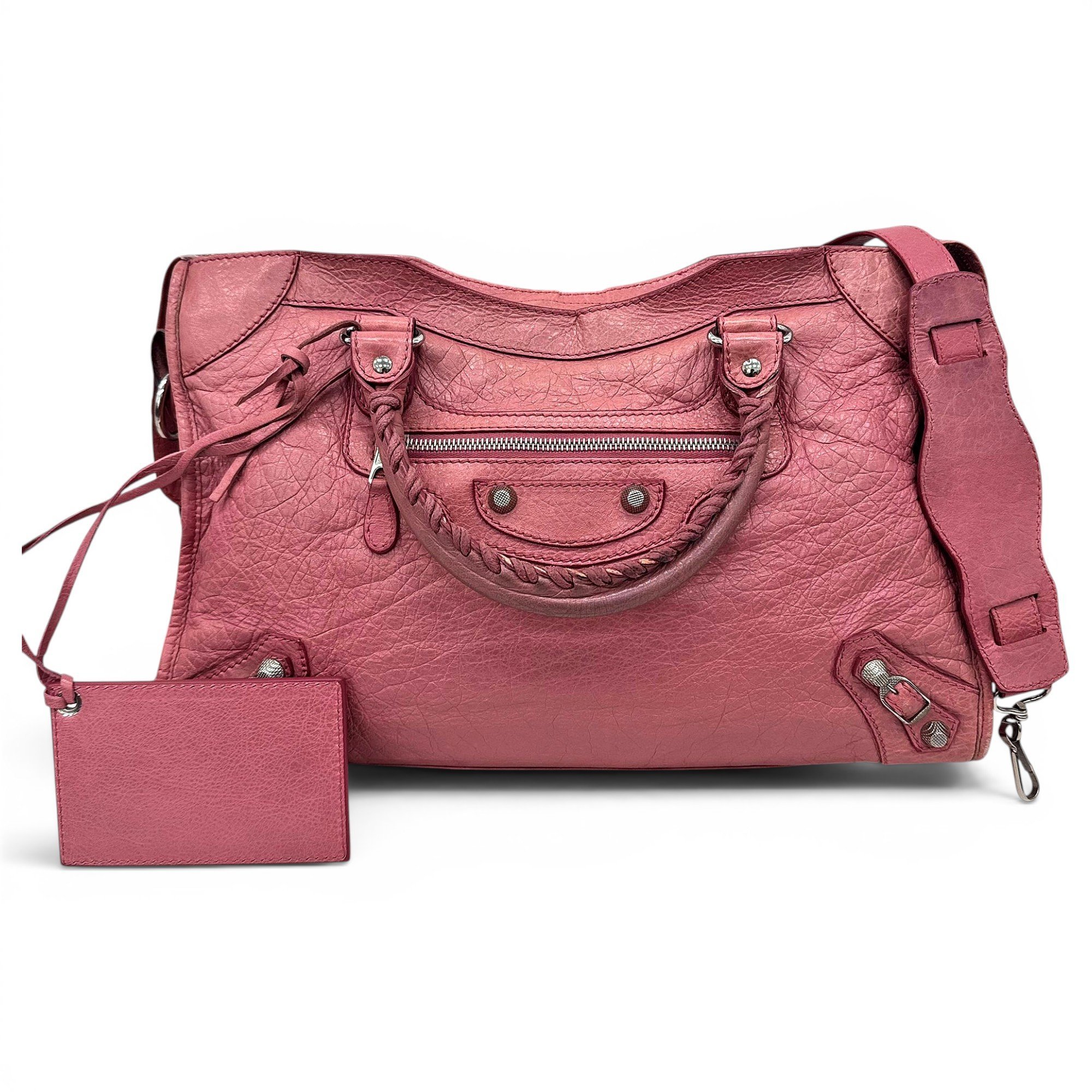 City leather handbag
