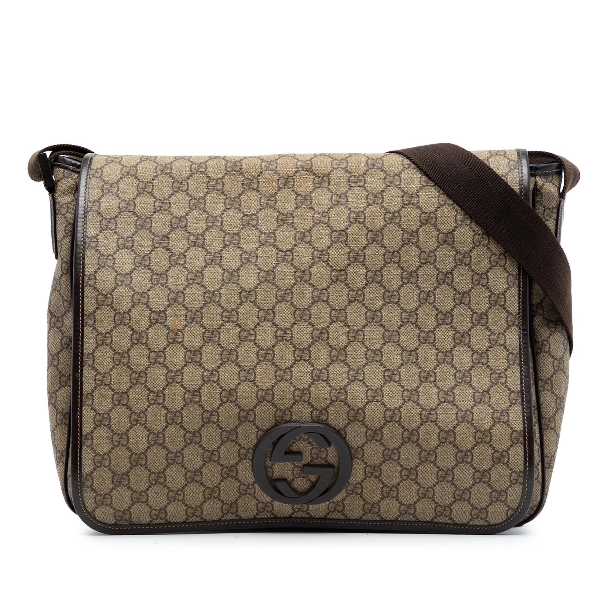Interlocking leather crossbody bag