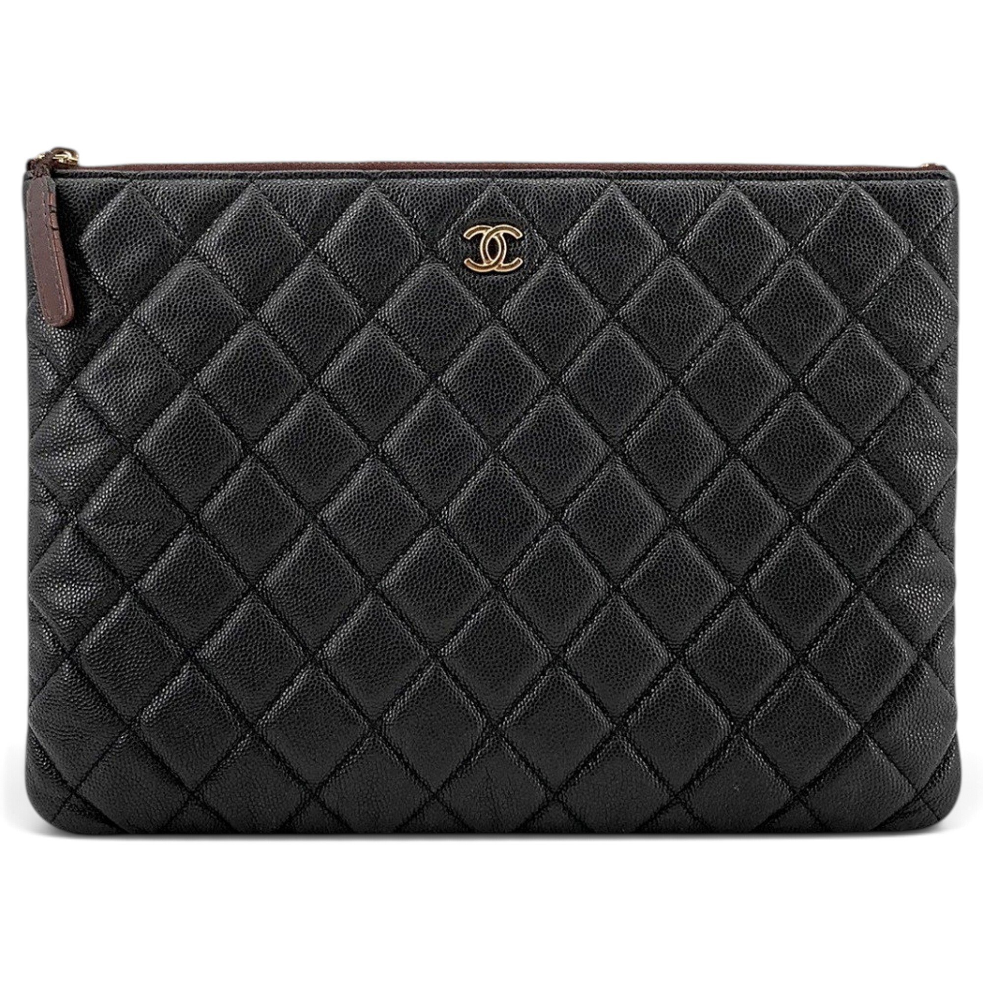 Leather clutch bag