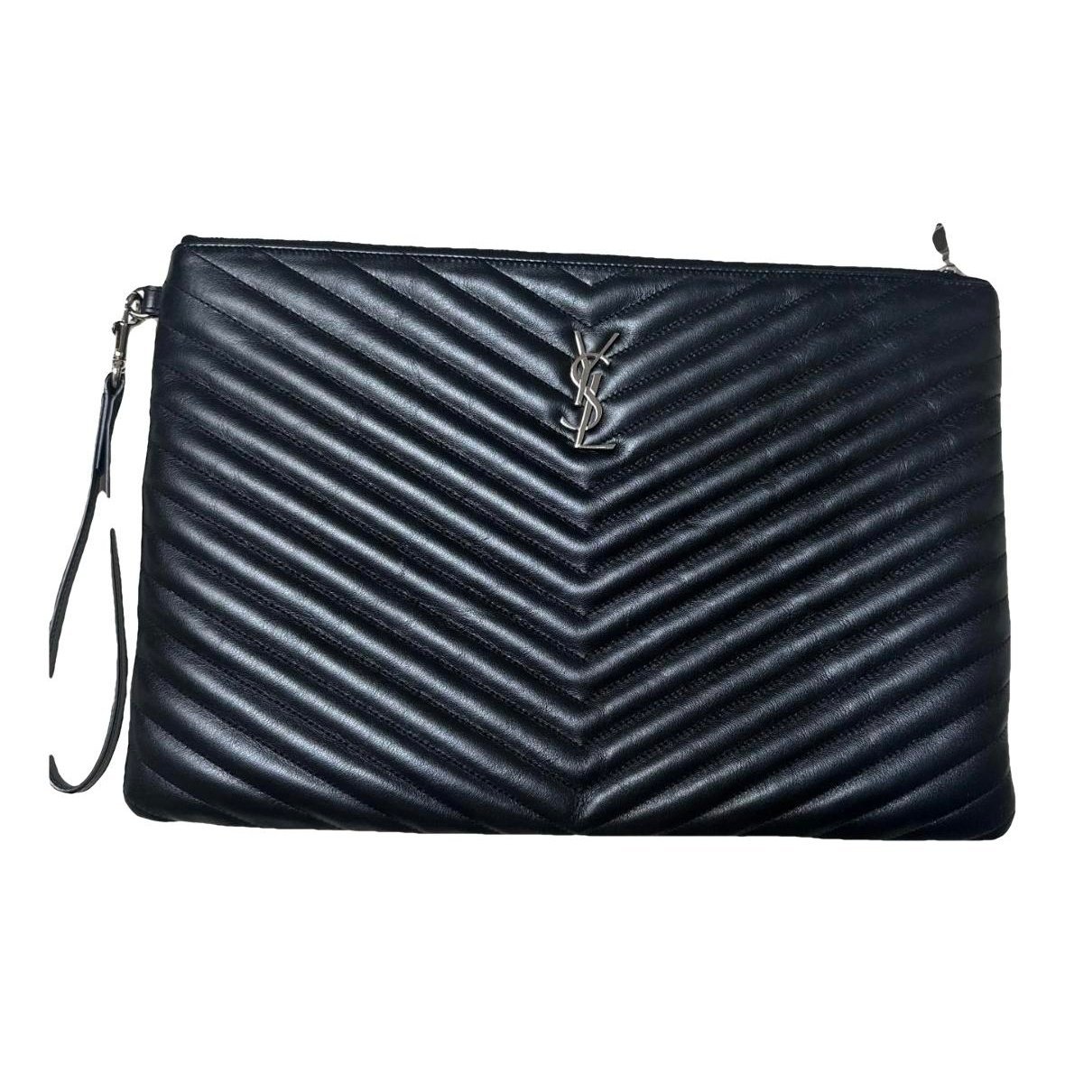 Leather clutch bag
