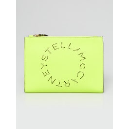 Stella McCartney Stella McCartney Flou Yellow Faux Leather Wristlet Clutch Bag