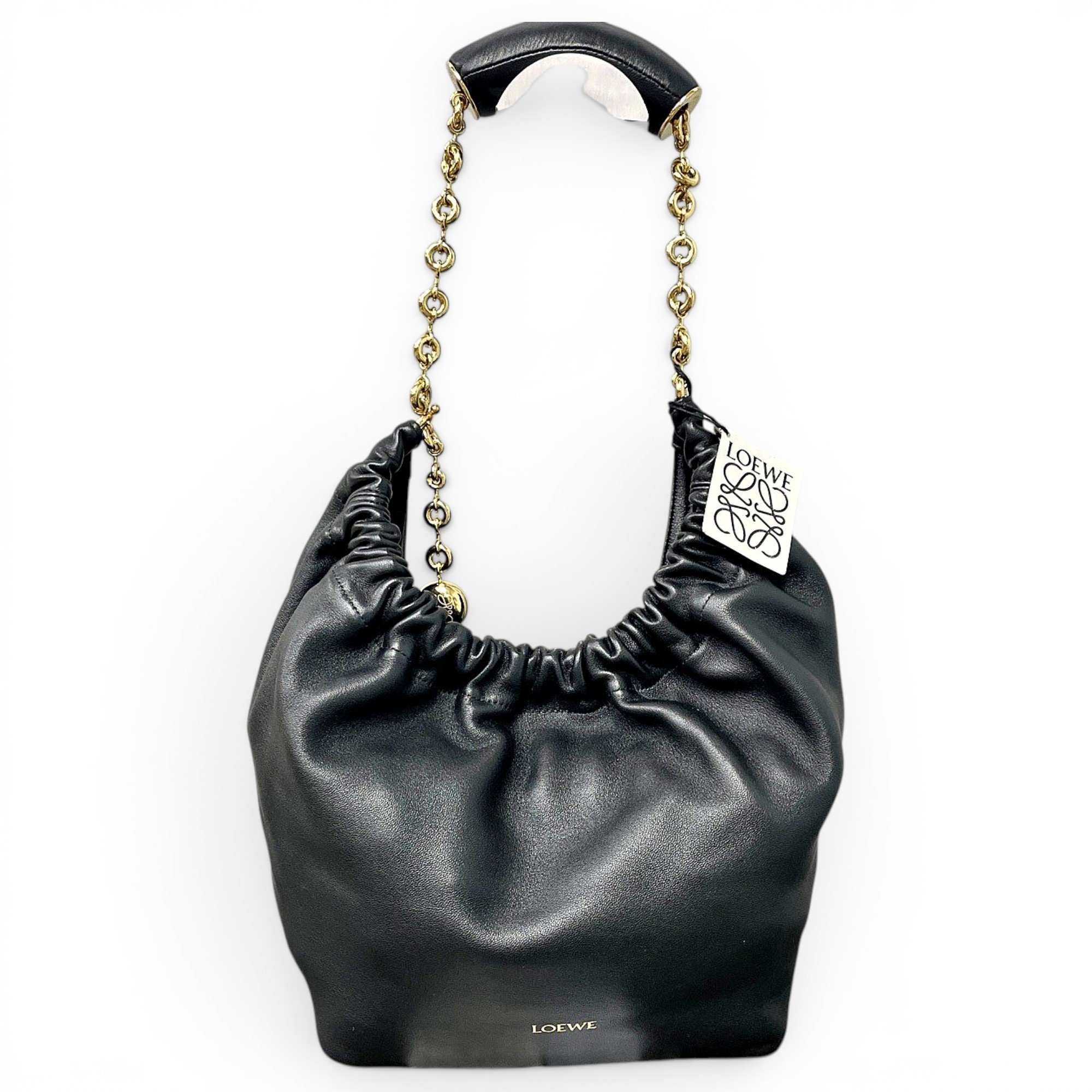 Squeeze leather handbag