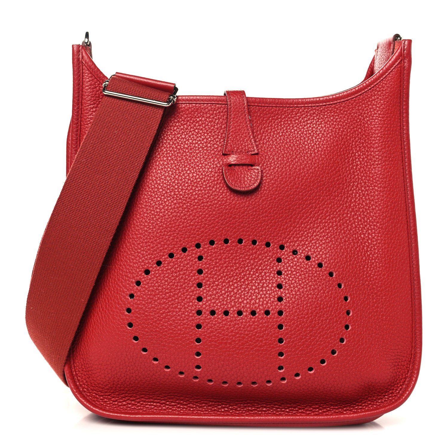 Hermes Taurillon Clemence Evelyne III PM Rouge Garance