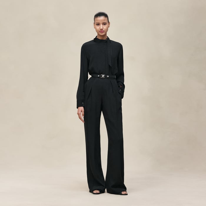 Noir Ascot Collar Shirt