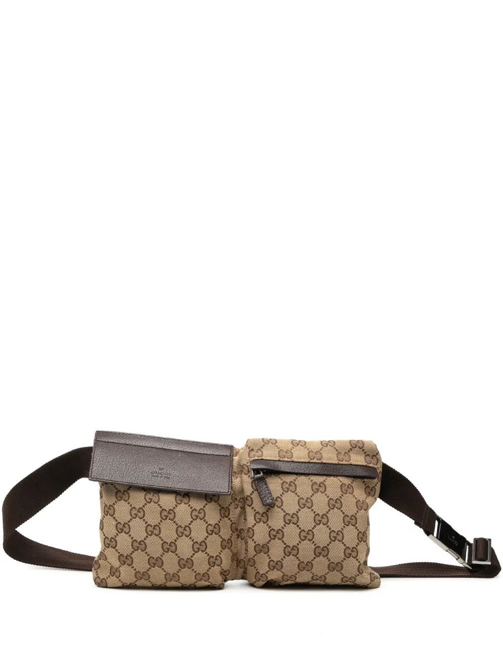 2000-2015 GG Canvas Double Pocket belt bag