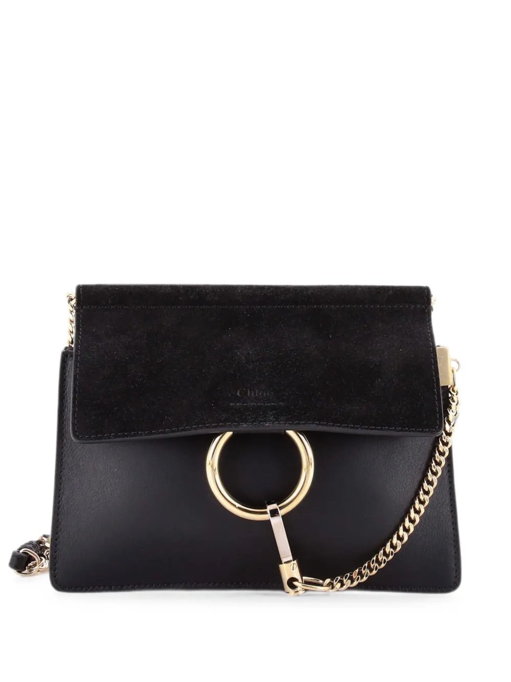 Chloe Faye Chain Shoulder Bag Leather and Suede Mini crossbody bag