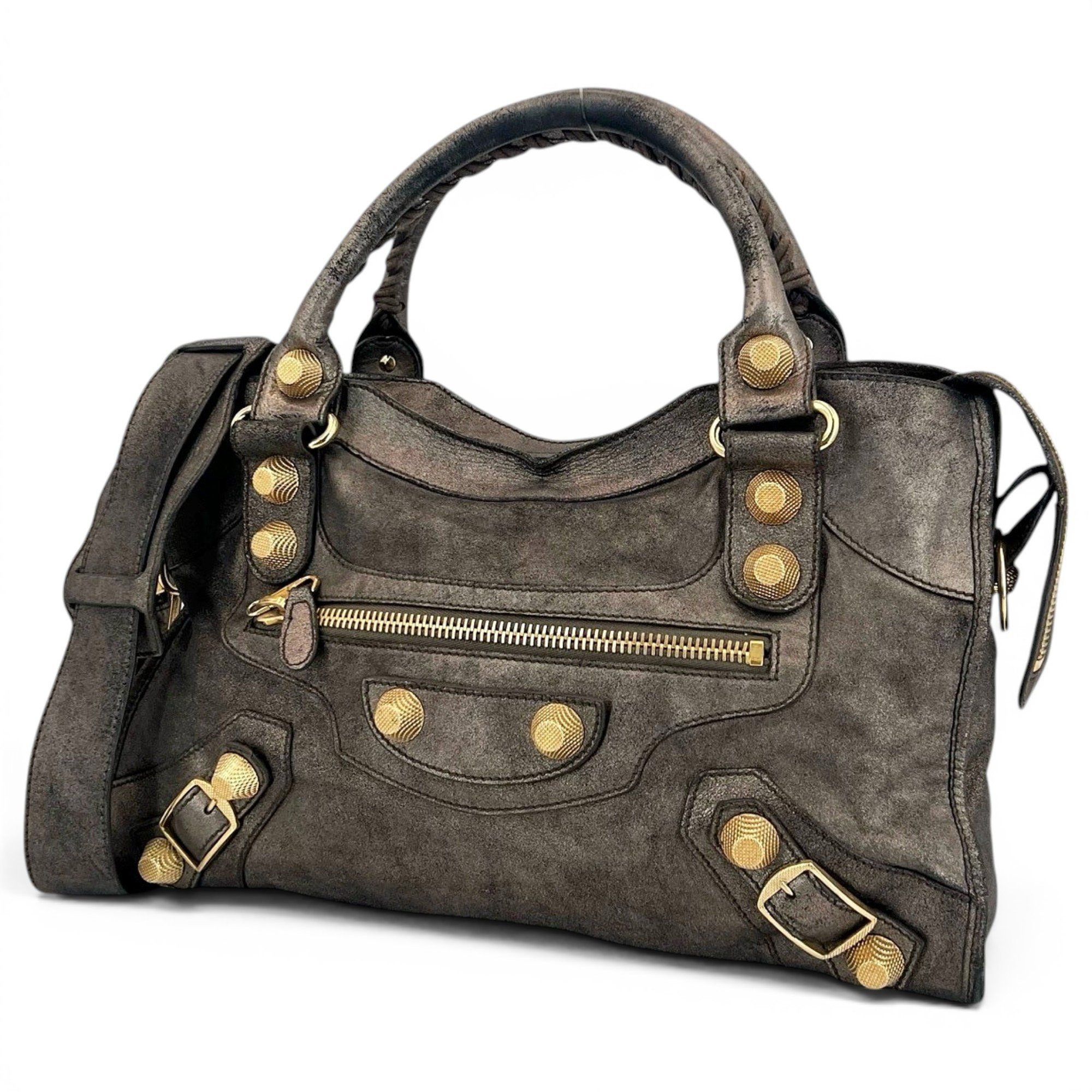 City leather handbag