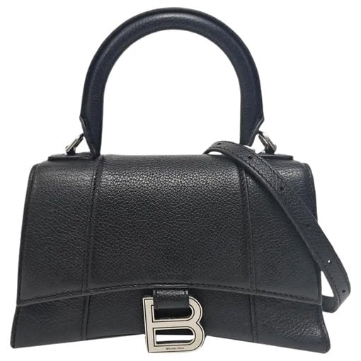 Hourglass leather handbag