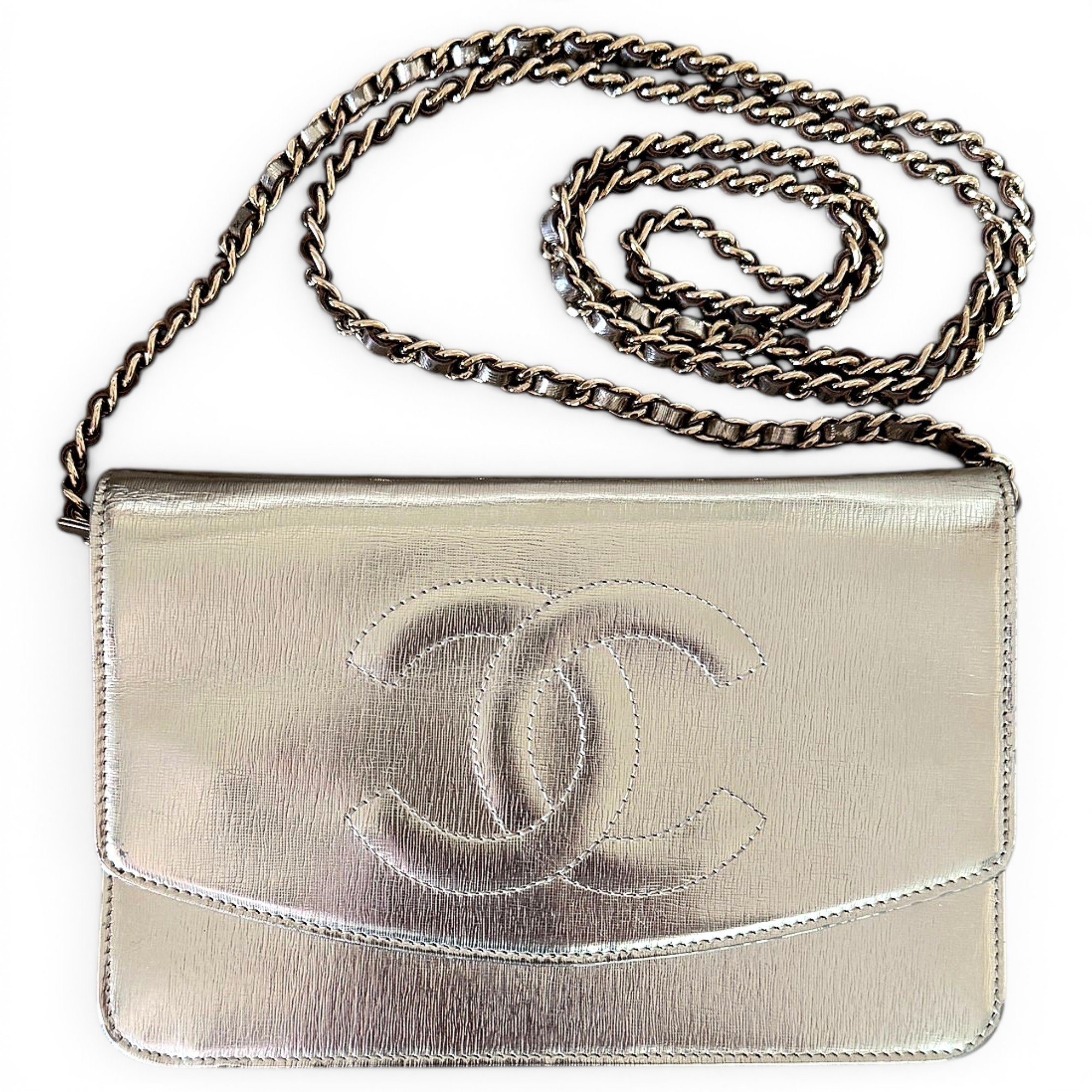 Wallet On Chain Double C leather crossbody bag