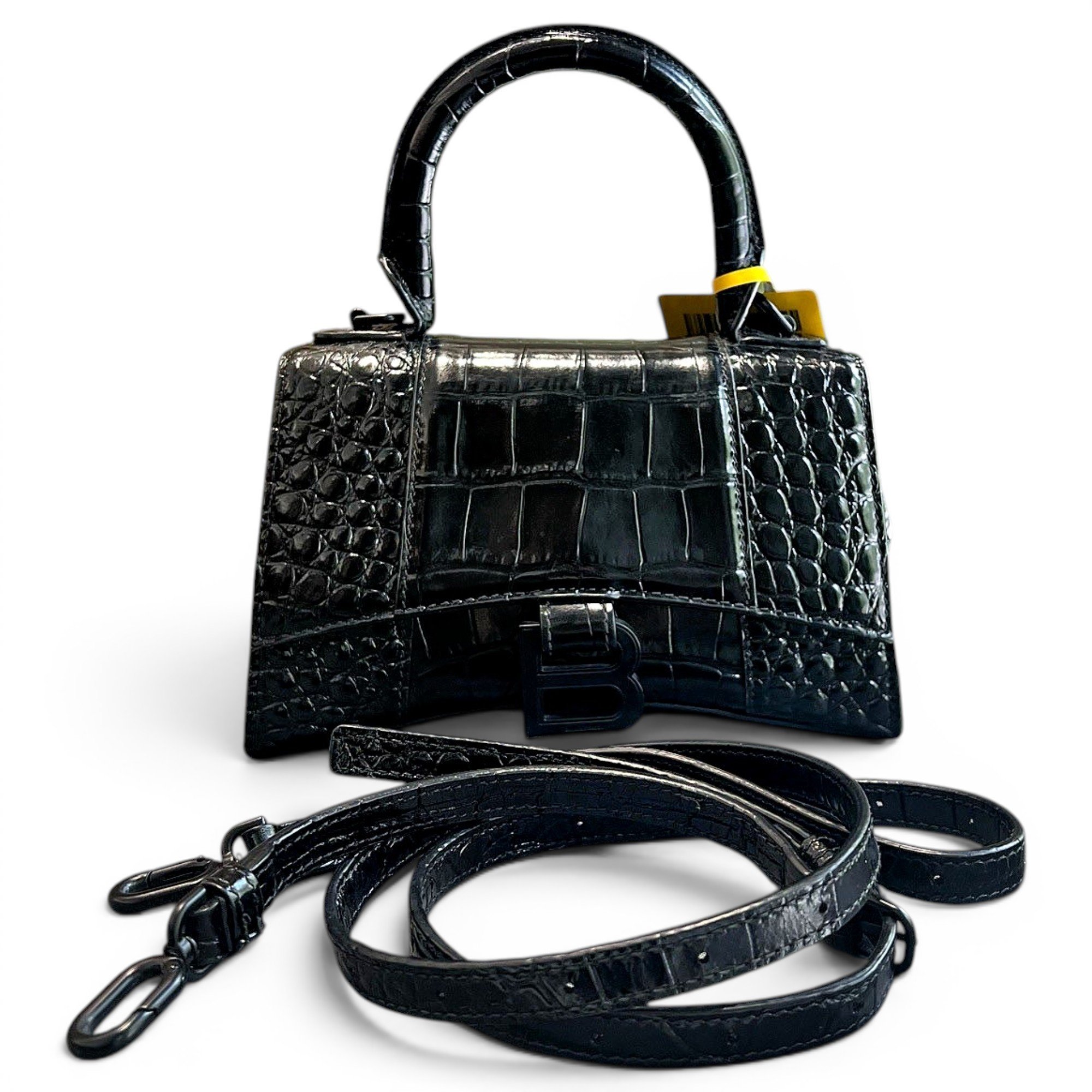 Crush leather handbag