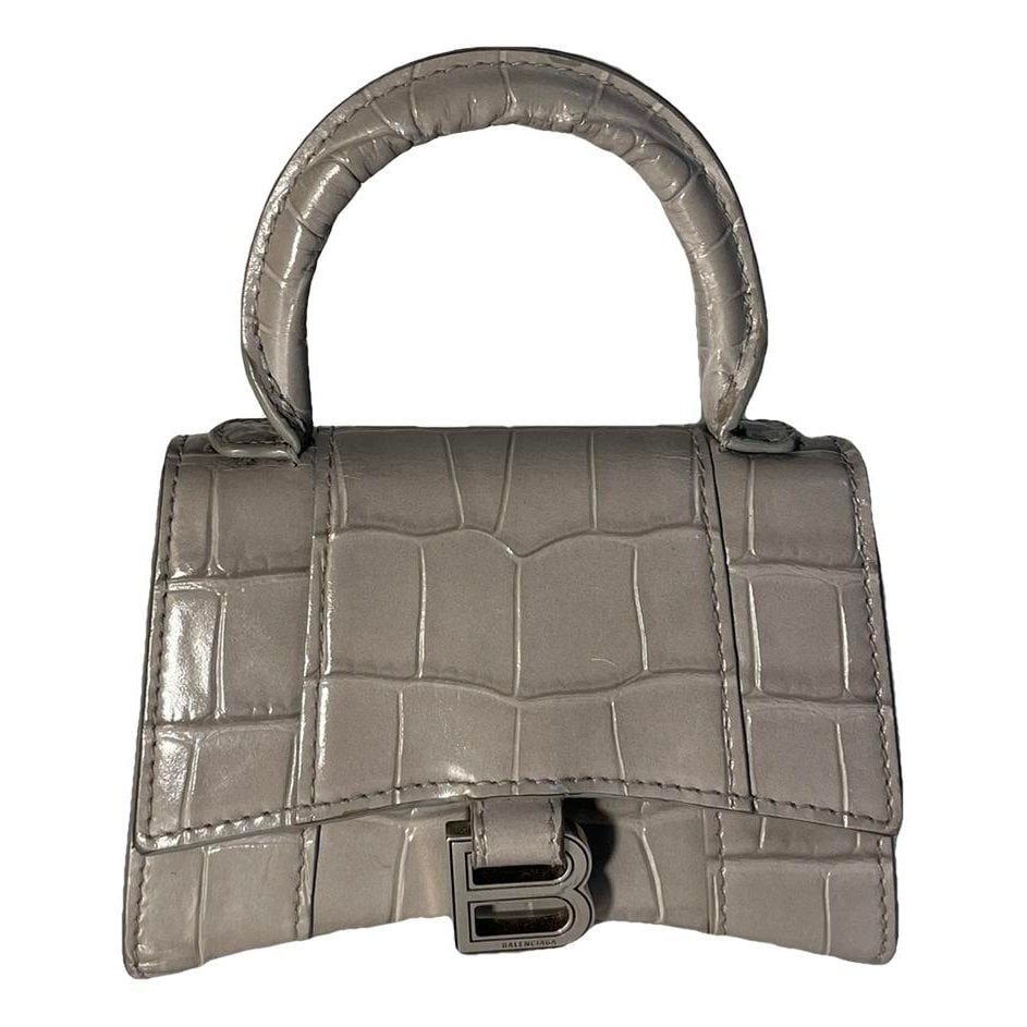 Hourglass leather handbag