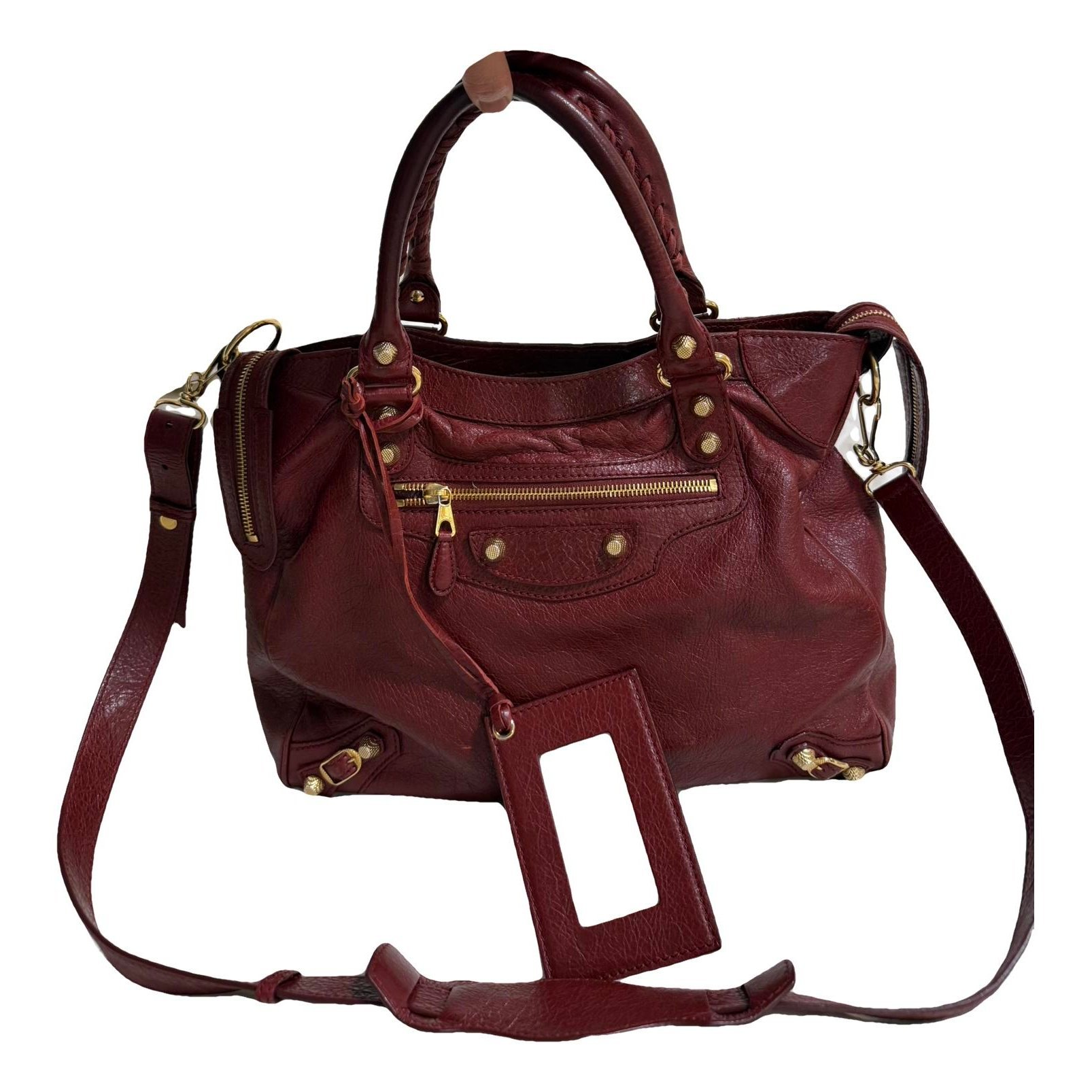 City leather handbag
