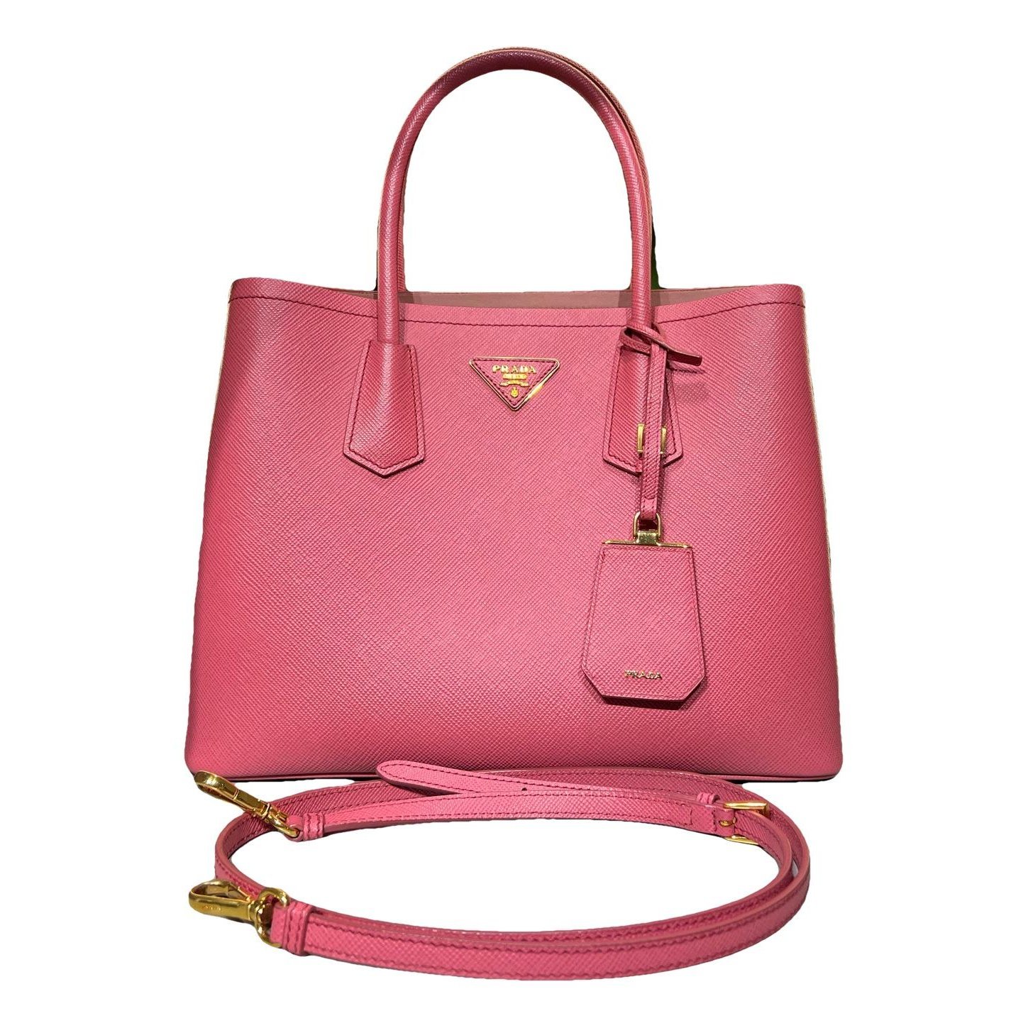 Double leather handbag