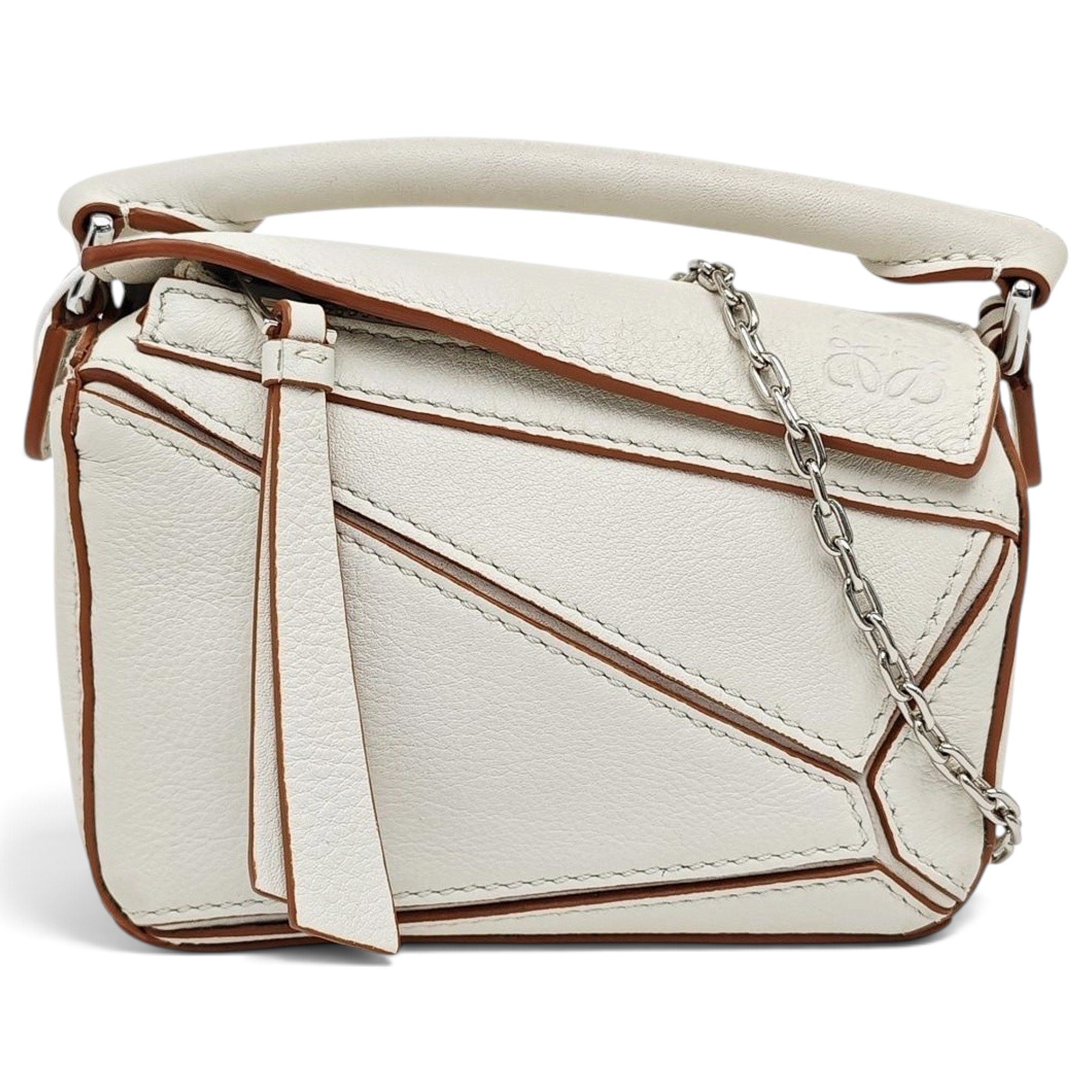 Puzzle leather handbag