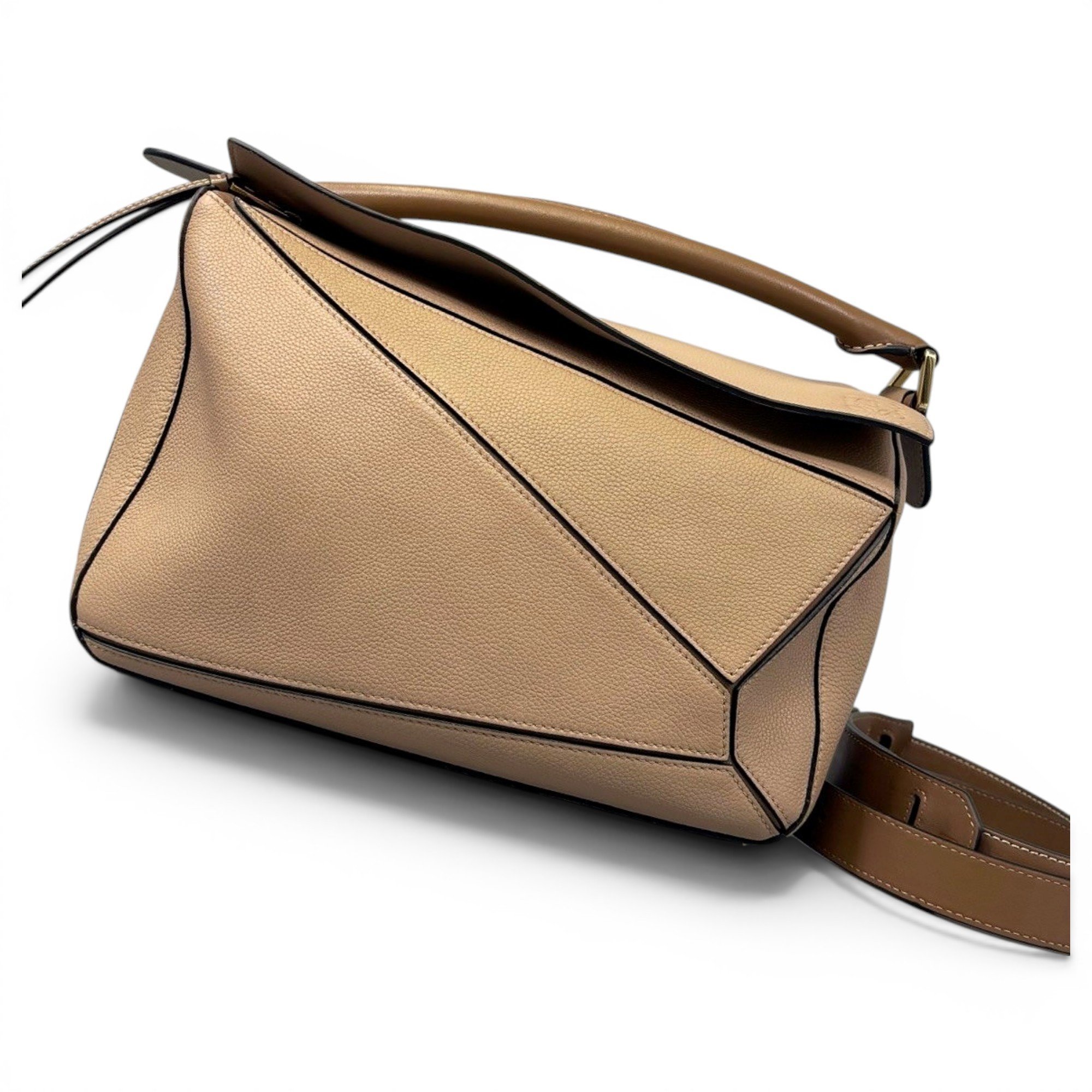 Puzzle leather handbag