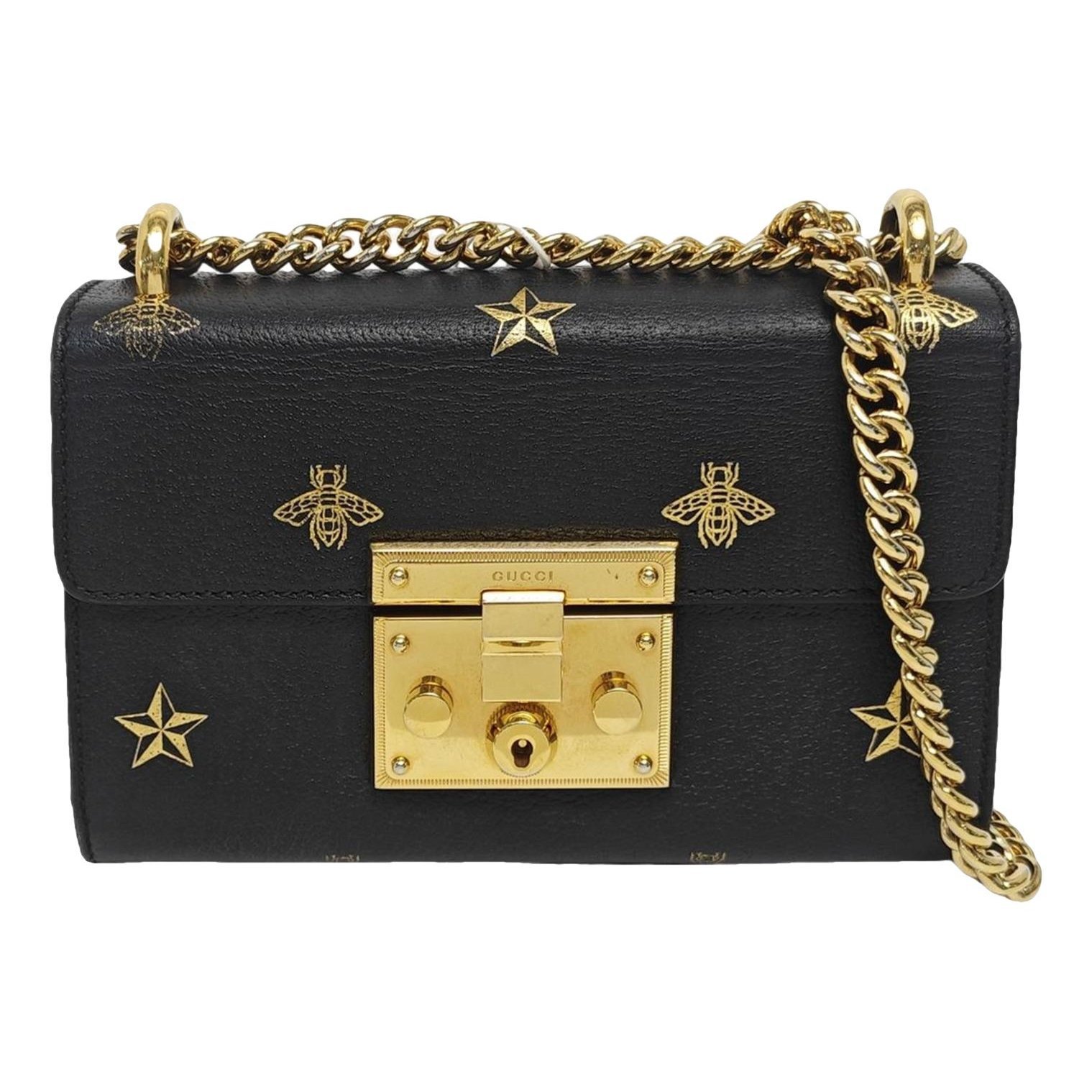 Padlock leather handbag
