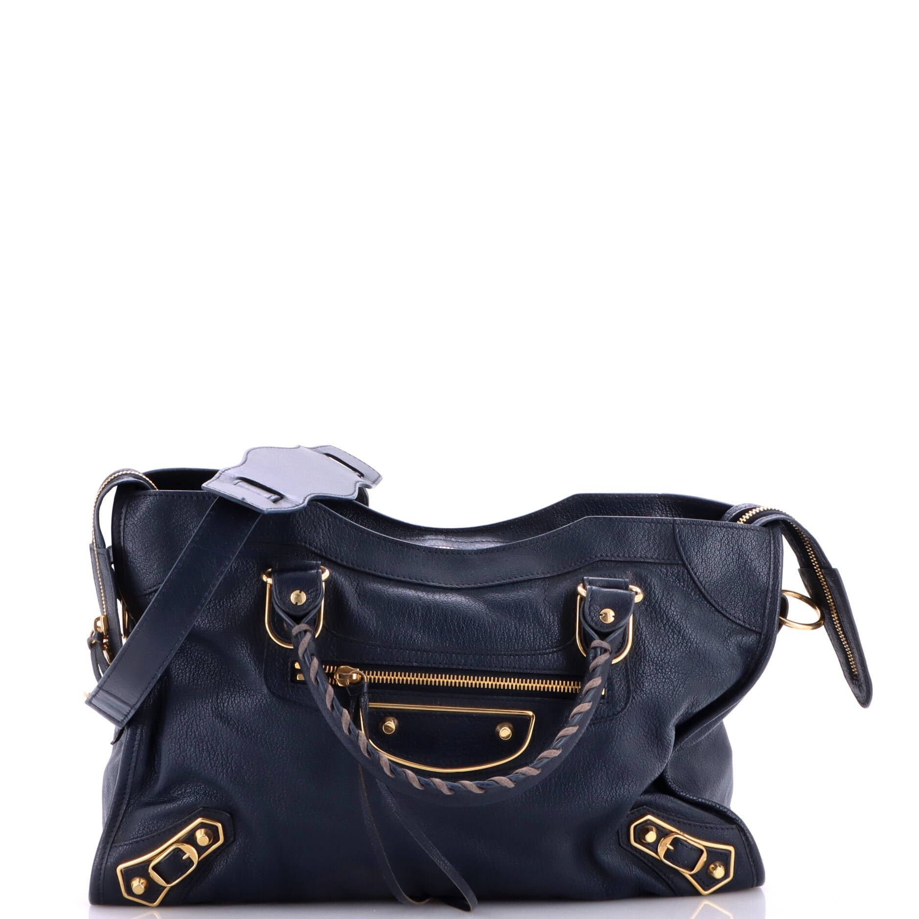 City Classic Metallic Edge Bag Leather Medium
