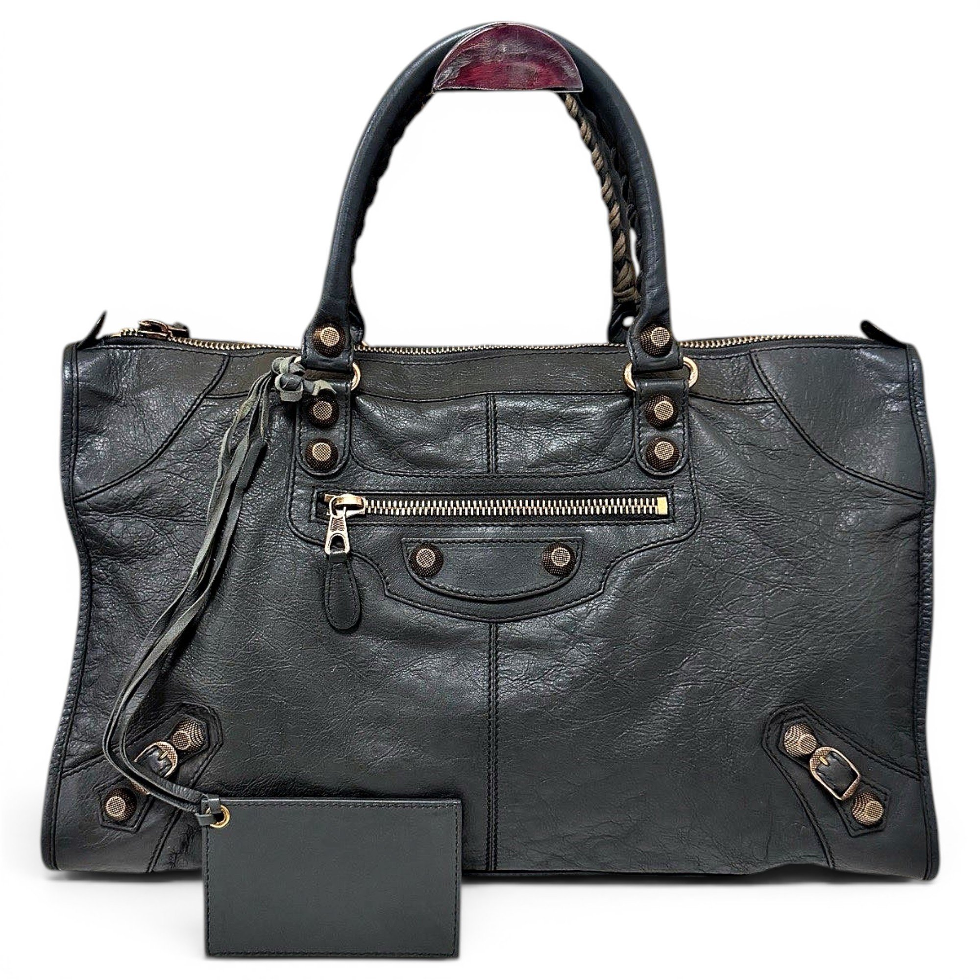 City leather handbag