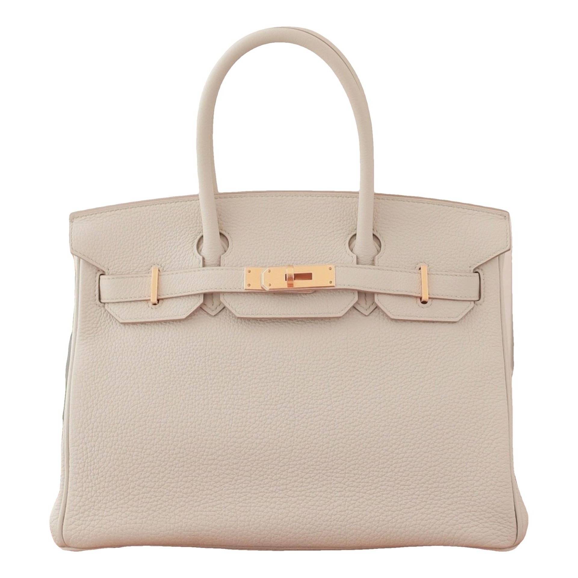 Hermes Birkin 30 Handbag Craie Togo Leather