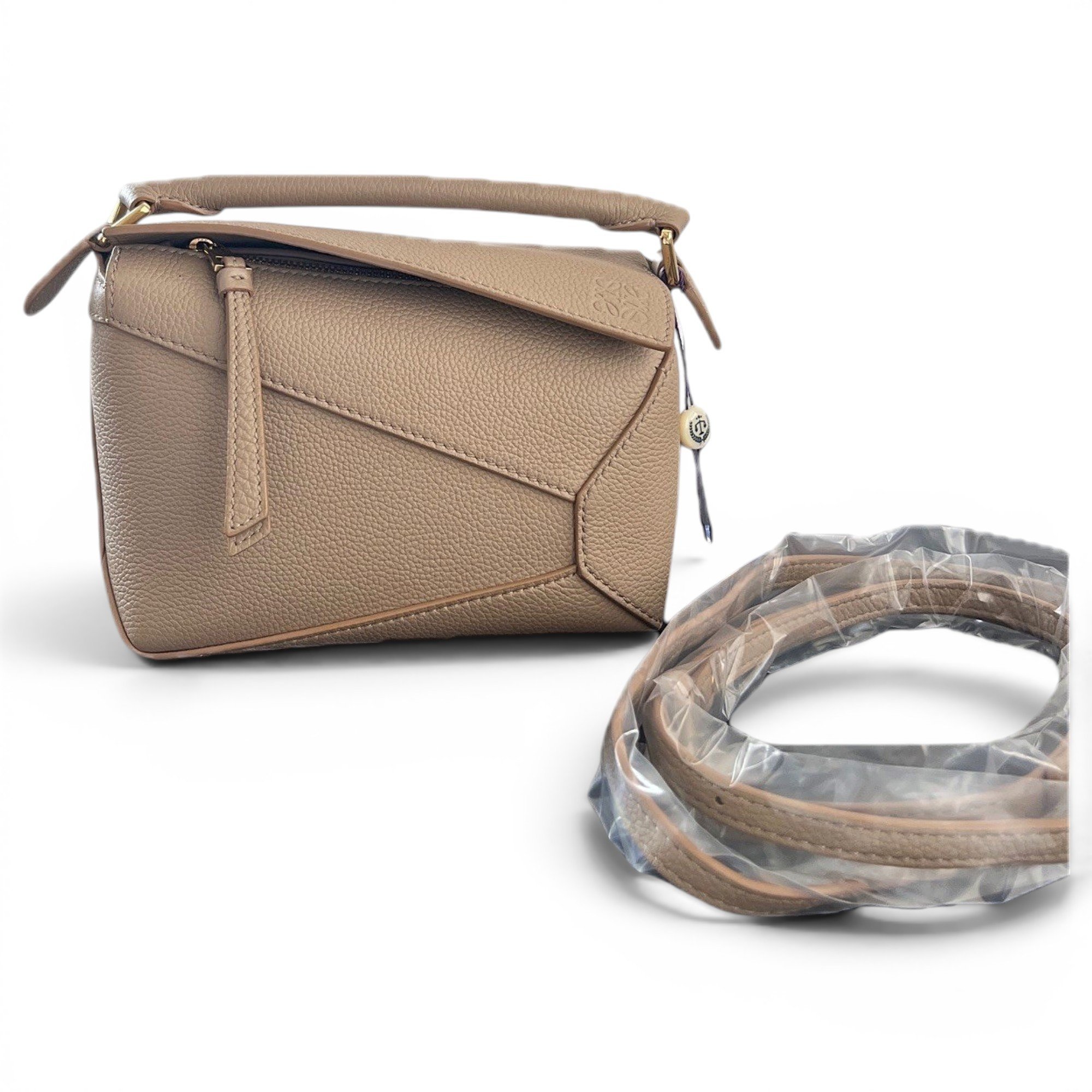 Puzzle leather handbag