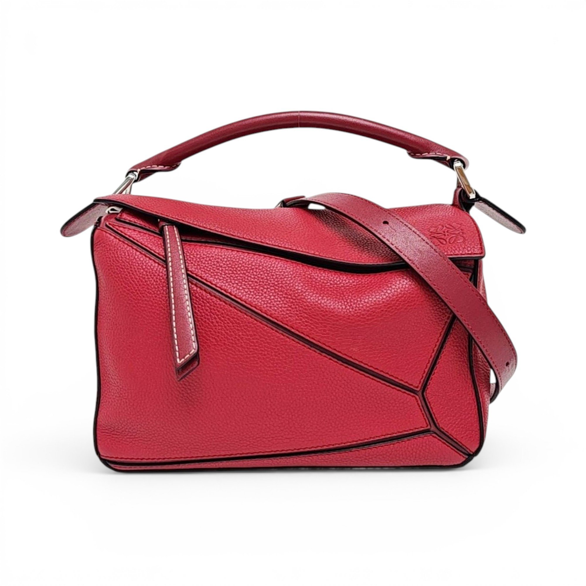Puzzle leather handbag