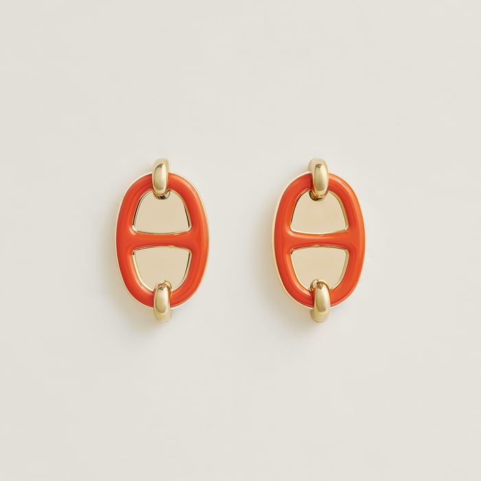 Orange Passion Mini Maillon Earrings