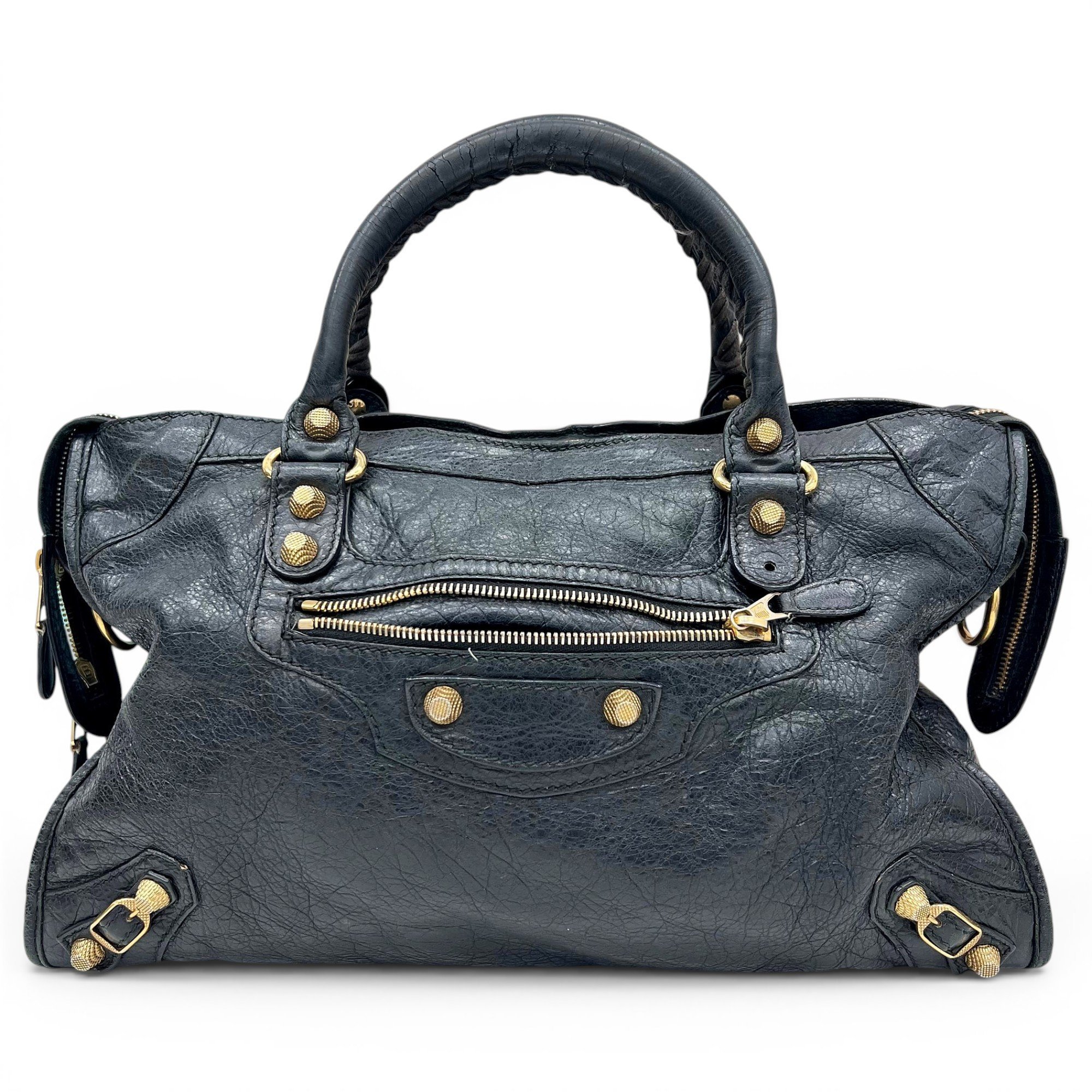 City leather handbag