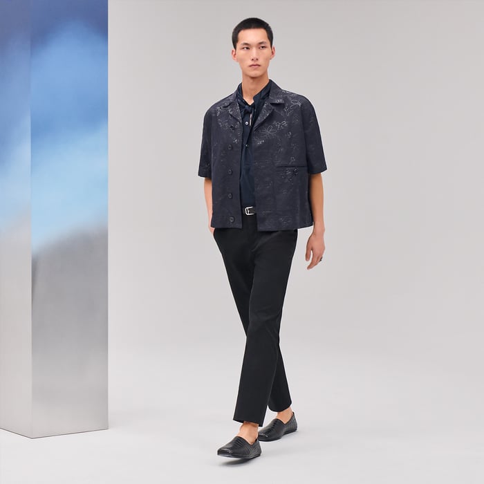 Marine "Fleurs Technique" Short-sleeve Overshirt