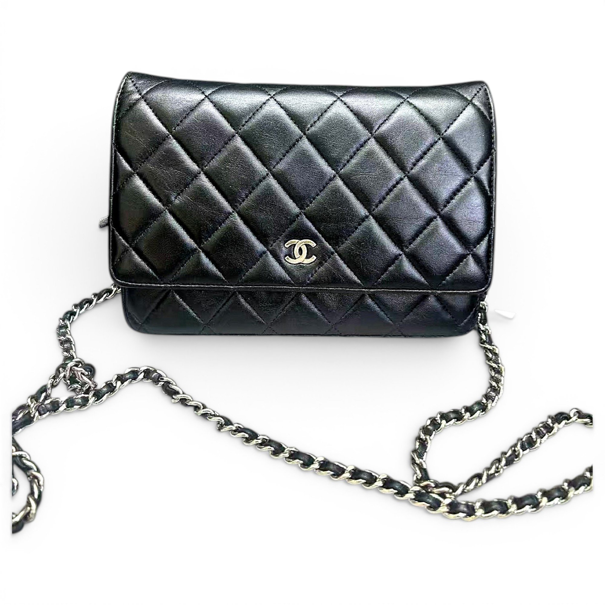 Wallet On Chain leather crossbody bag