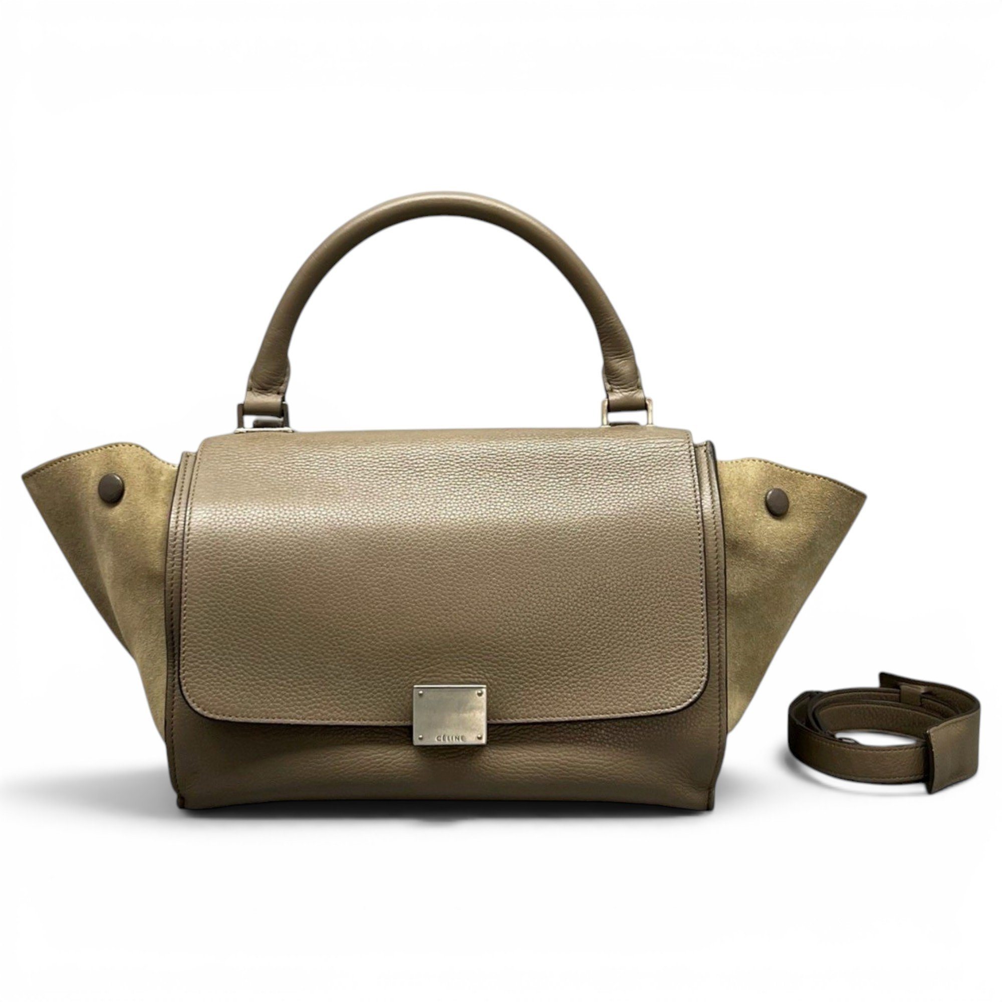 Trapèze leather handbag
