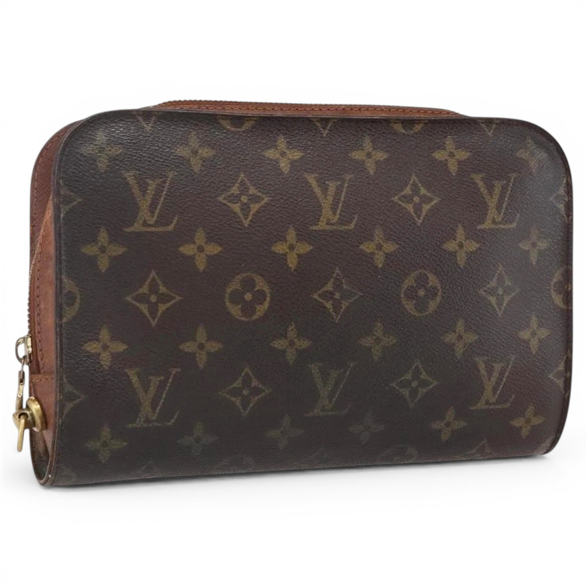 Leather clutch bag