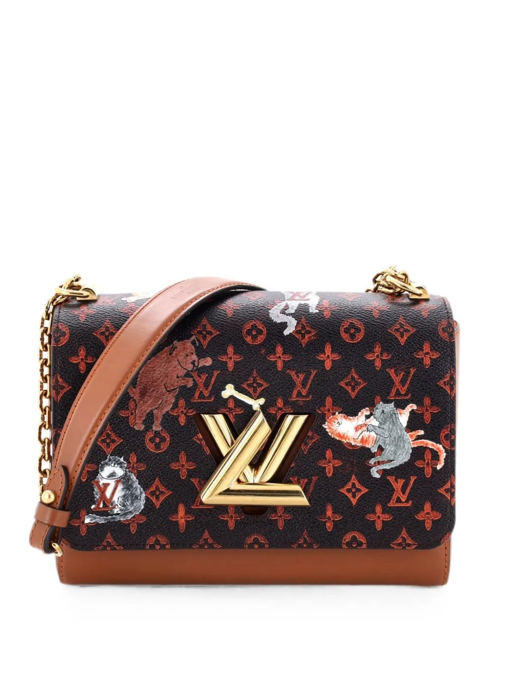 Louis Vuitton Twist Handbag Limited Edition Grace Coddington Catogram Canvas MM shoulder bag