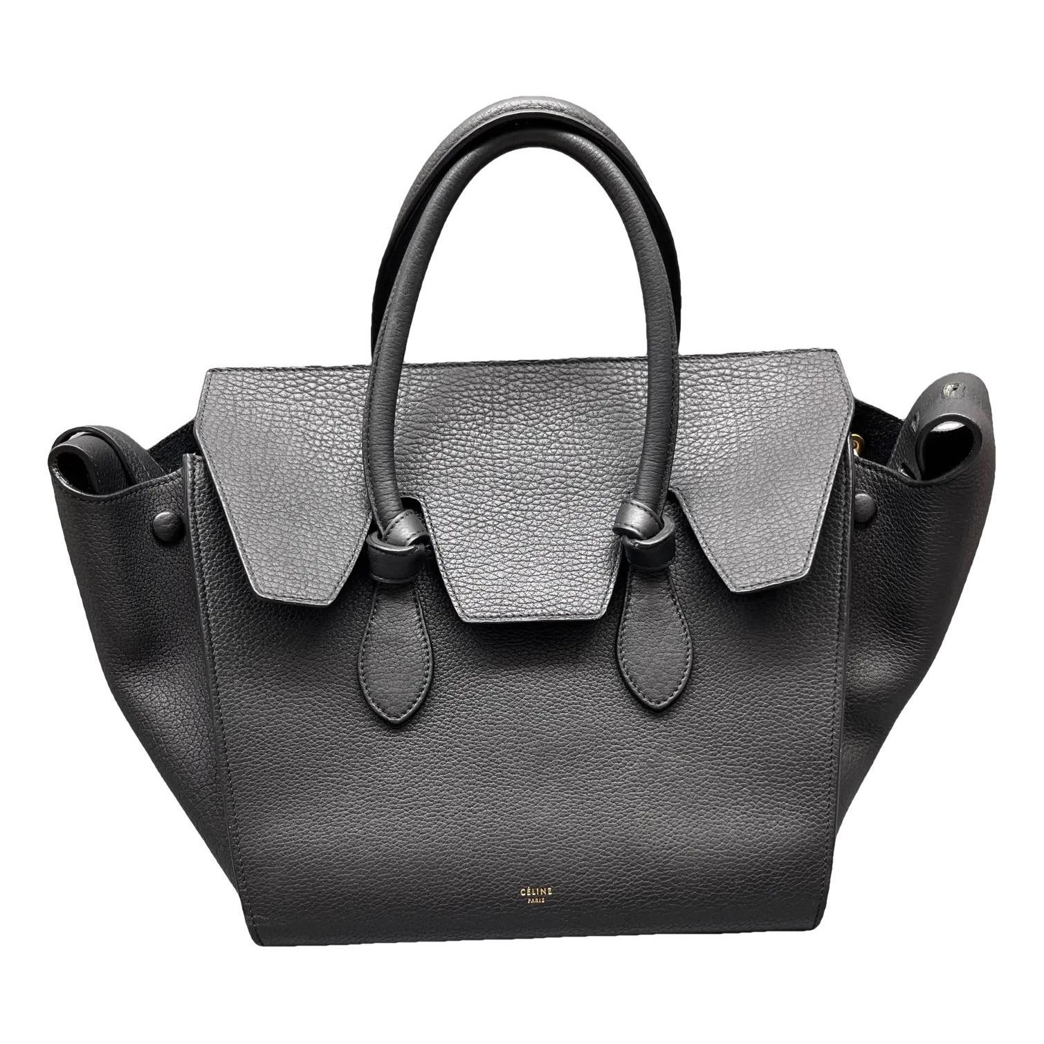 Tie leather handbag
