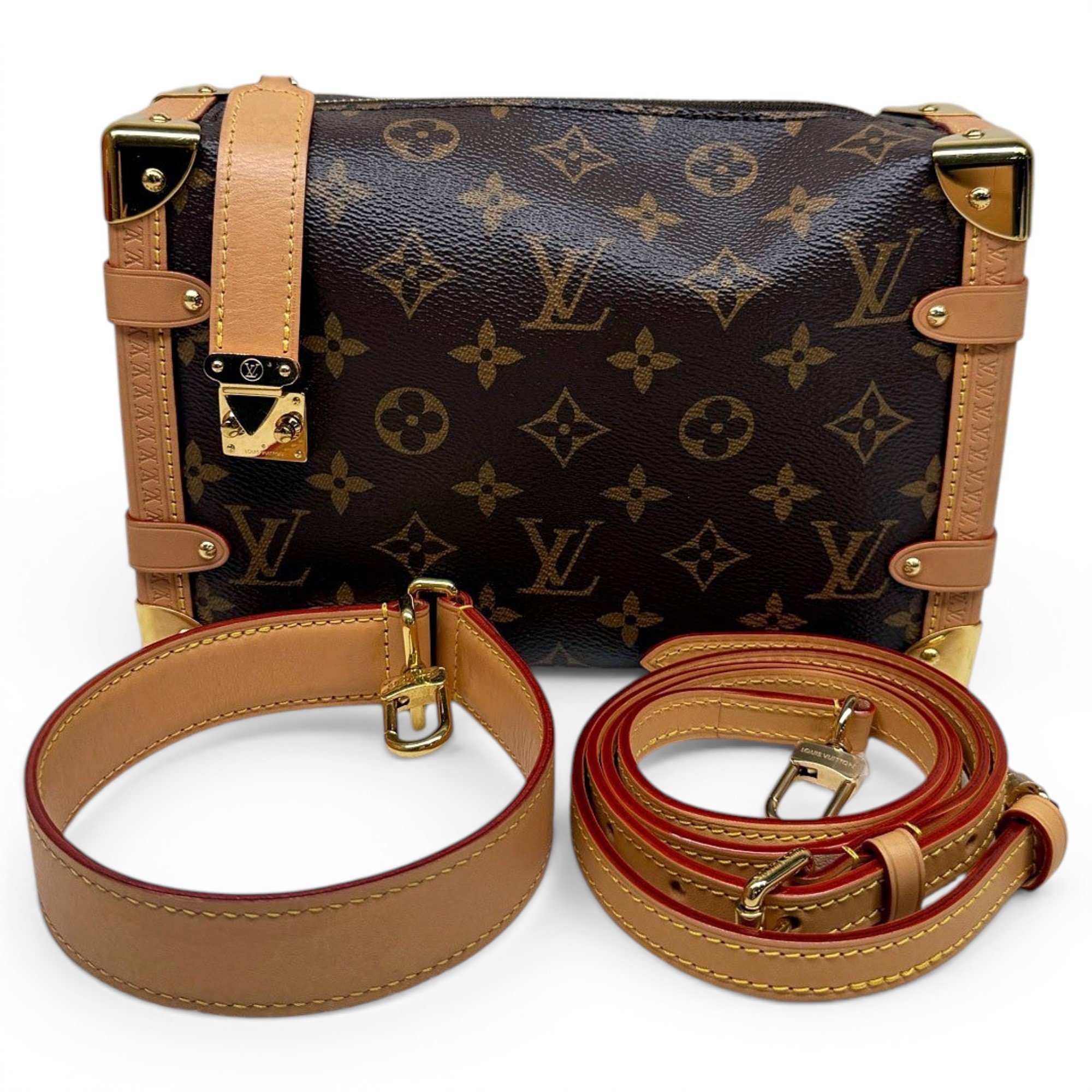 Side Trunk leather crossbody bag